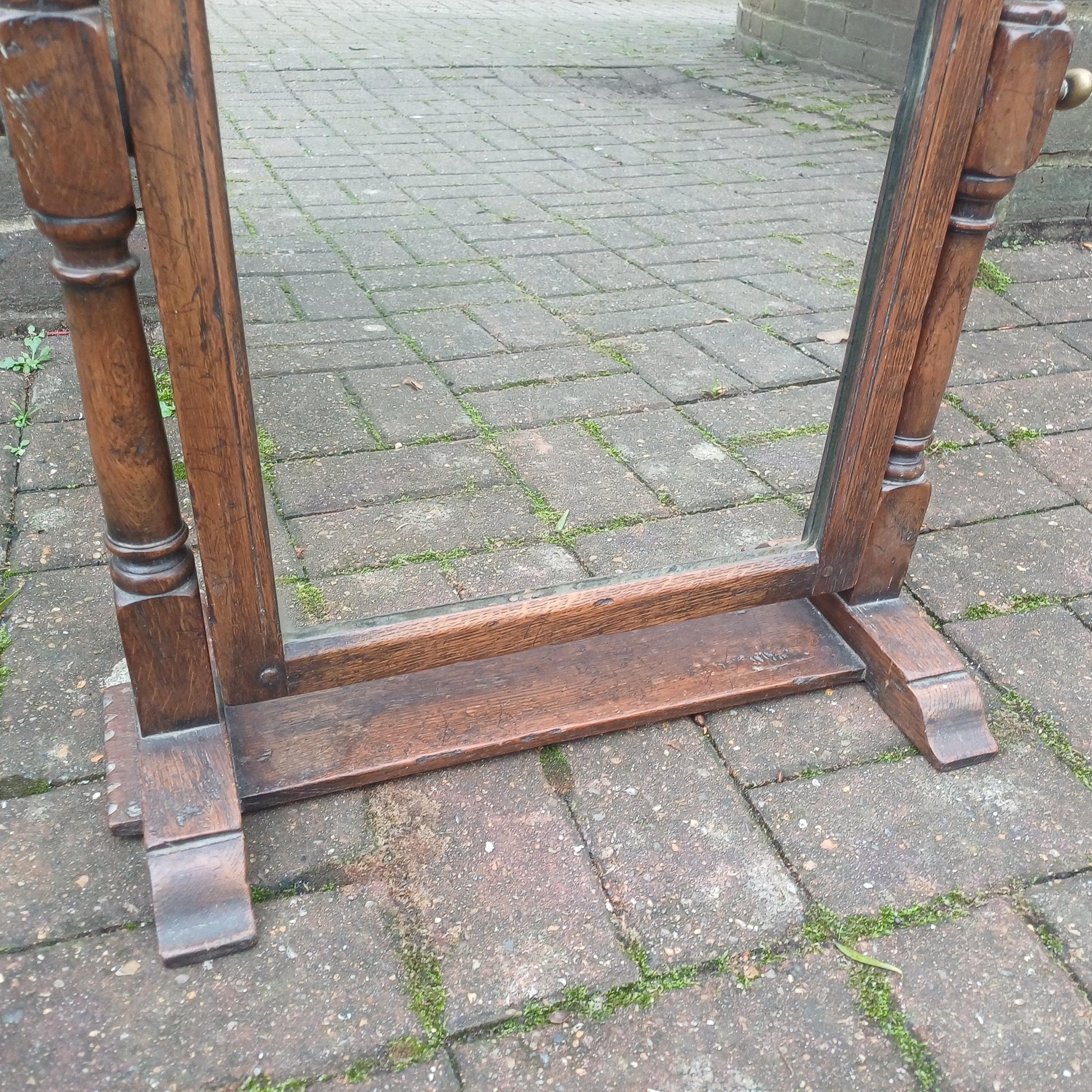 Quality Vintage Antique Victorian Solid Oak Decorative Dressing Table Mirror