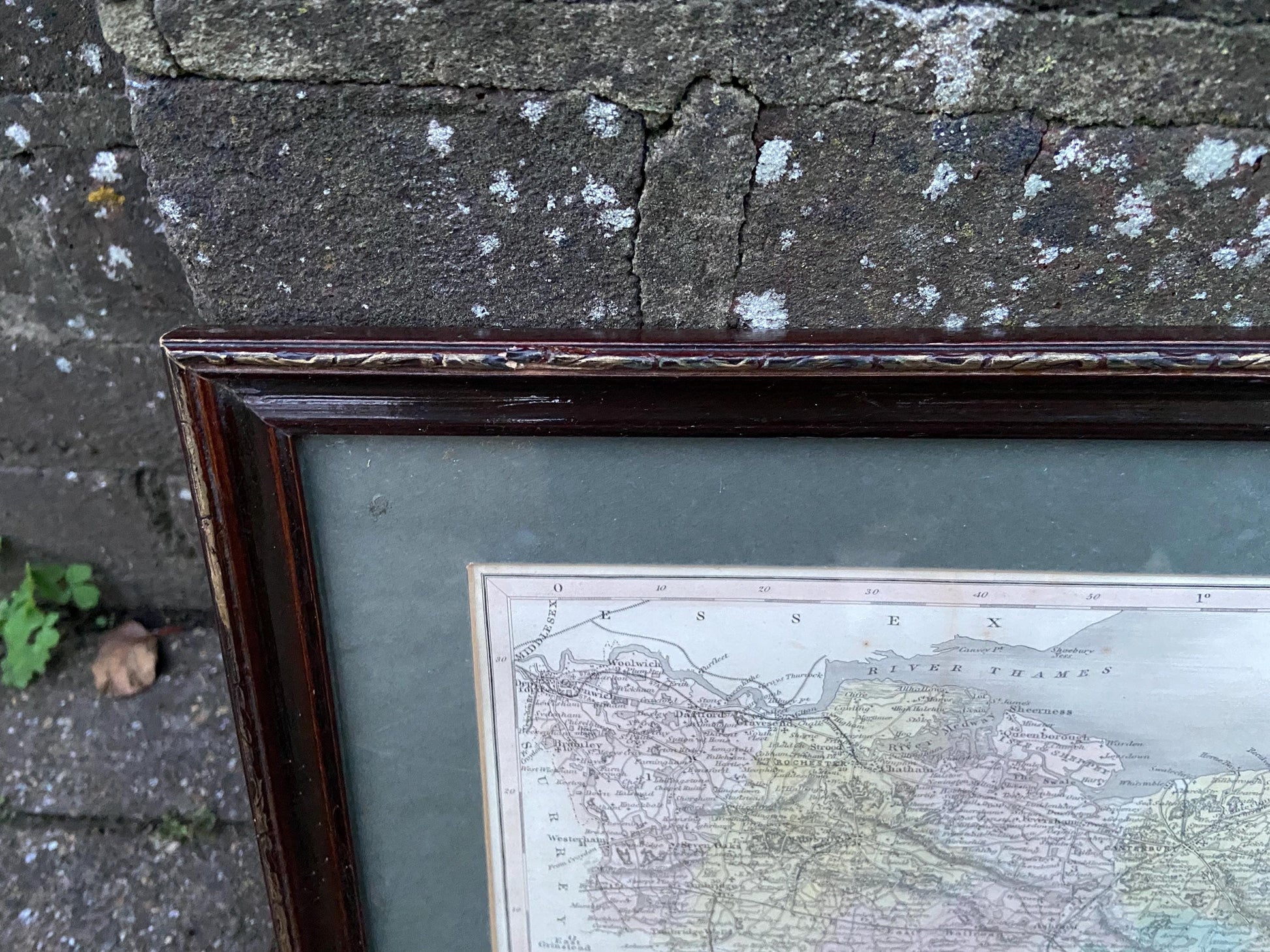 1800s vintage Kent map – hand painted print; drawn and engraved by J Archer Pentonville, London