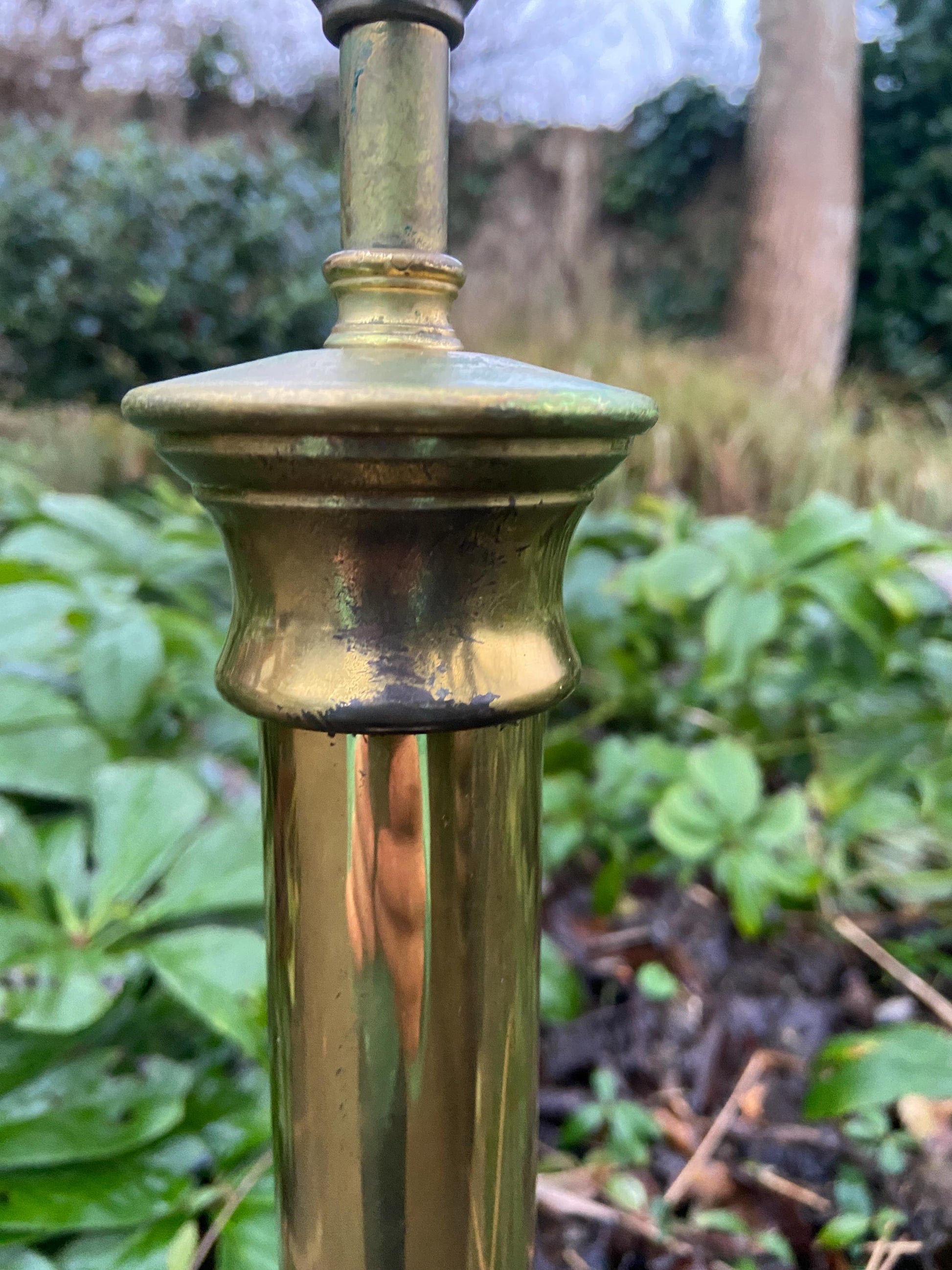 Classic vintage retro Brass candlestick lamp on square base, made for BHS England - working vintage table lamp, 42cm tall