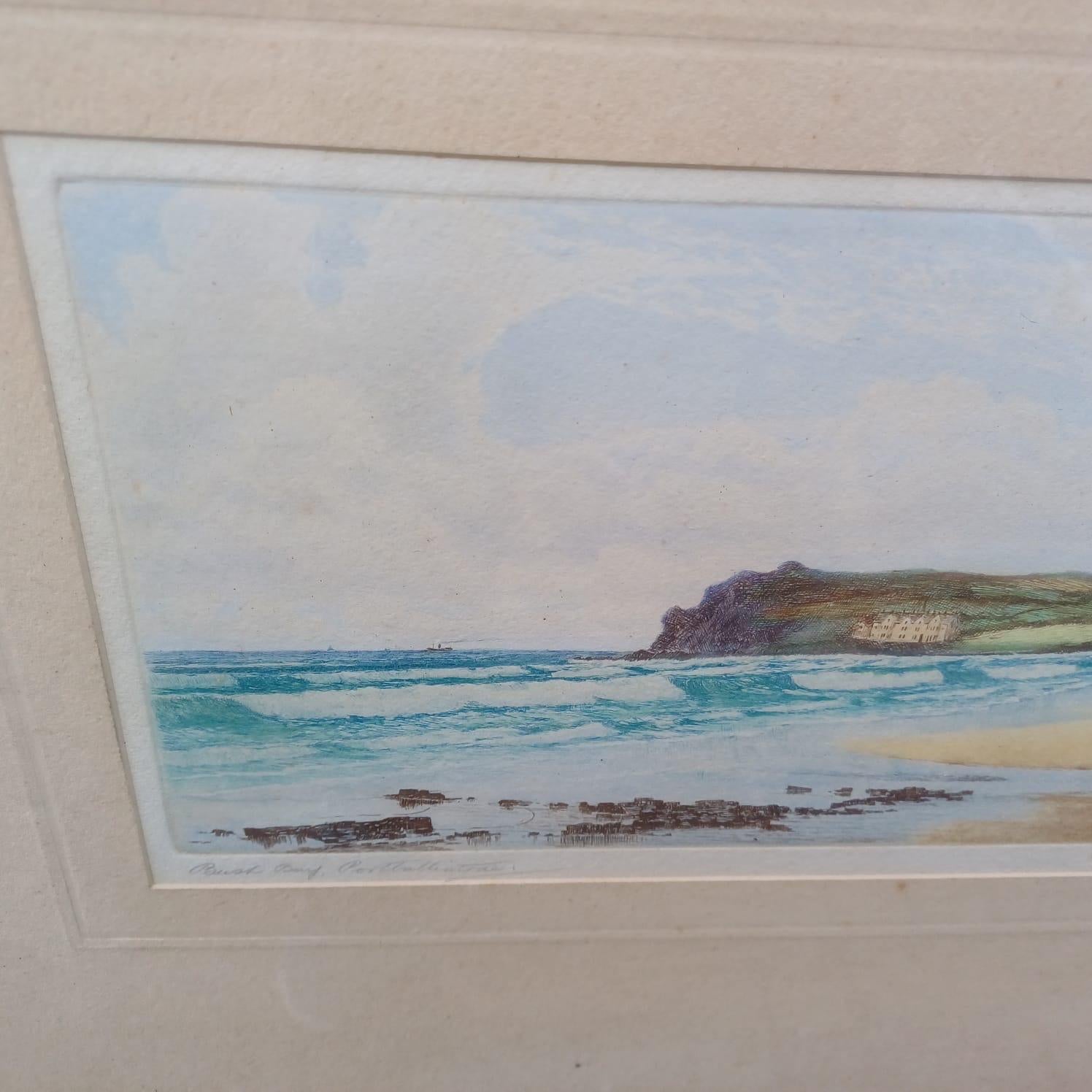 Portballintrae, Bush Bay, an Original vintage proof etching by R. Cresswell Boak early to mid 1900s
