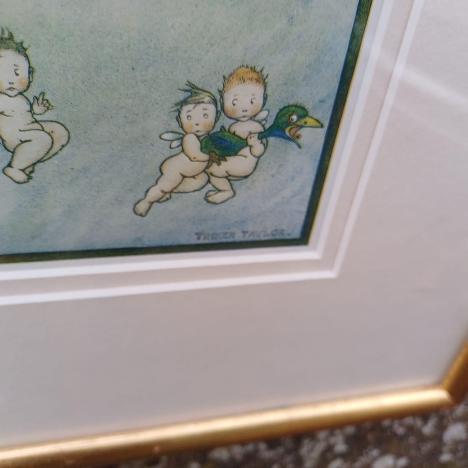 Nursery Prints x 2 of Uzz, Fuzz, Buzz by Tinker Taylor - babes on adventure 1920s book illustrations - framed glazed prints x 2
