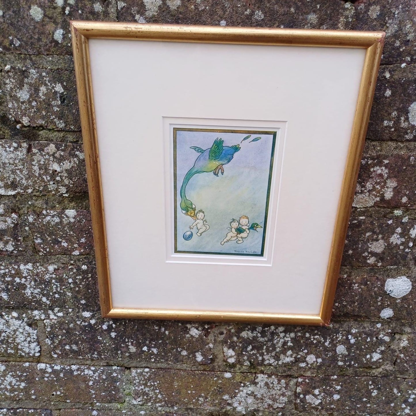 Nursery Prints x 2 of Uzz, Fuzz, Buzz by Tinker Taylor - babes on adventure 1920s book illustrations - framed glazed prints x 2