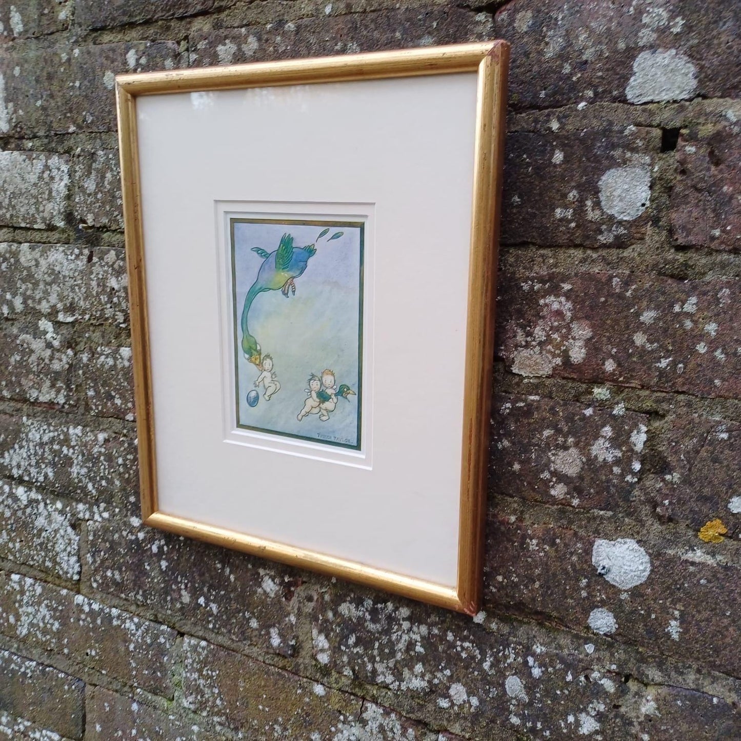 Nursery Prints x 2 of Uzz, Fuzz, Buzz by Tinker Taylor - babes on adventure 1920s book illustrations - framed glazed prints x 2