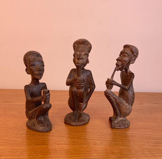 three African wood carvings. Traditional style.  Ethnic carvings and woodcraft