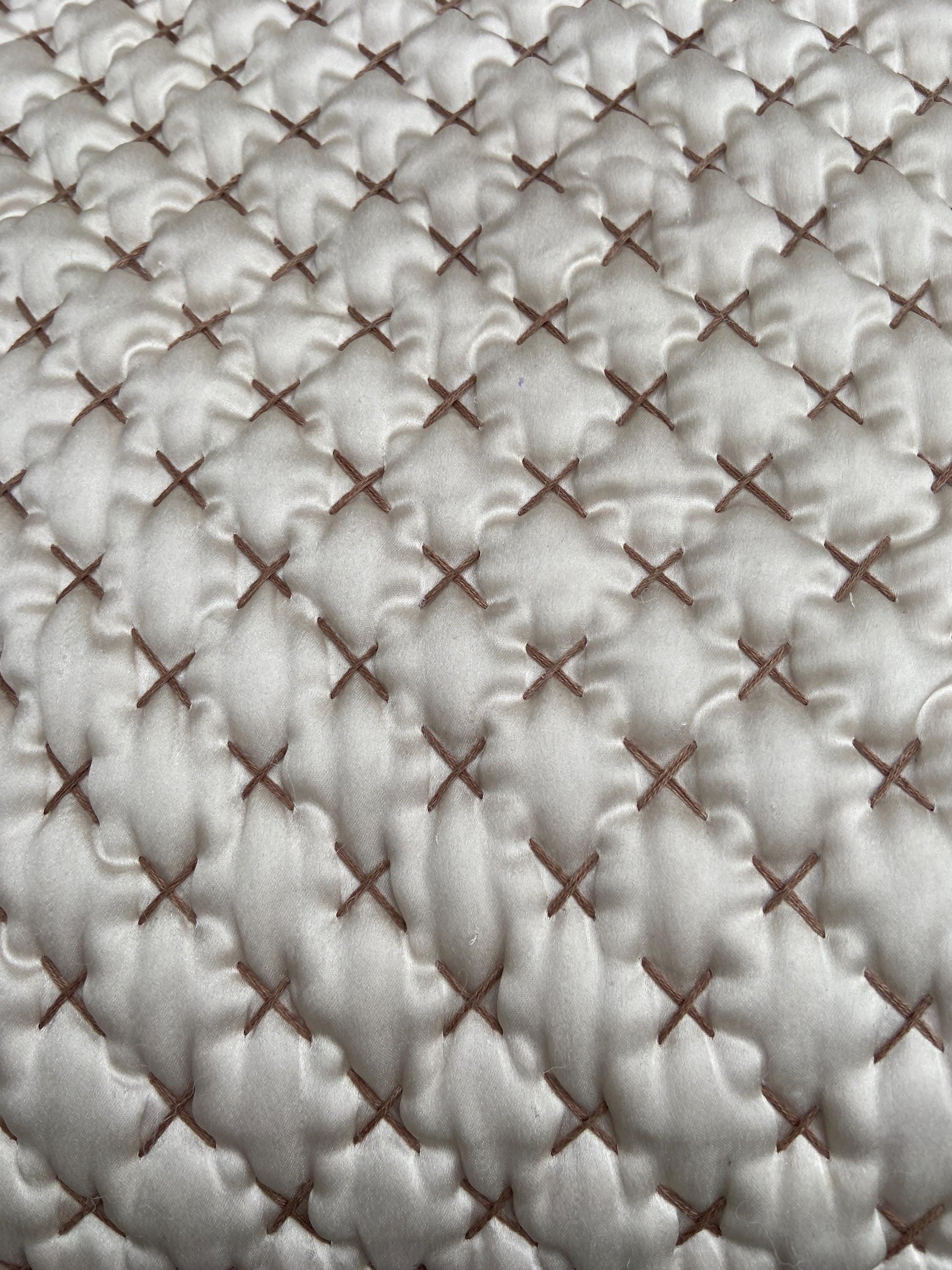 Vintage Boho Chic Indian Bed Cover or Throw - Beige, cream and Brown. Cotton and Satin like material. Very Boho Chic. Size :