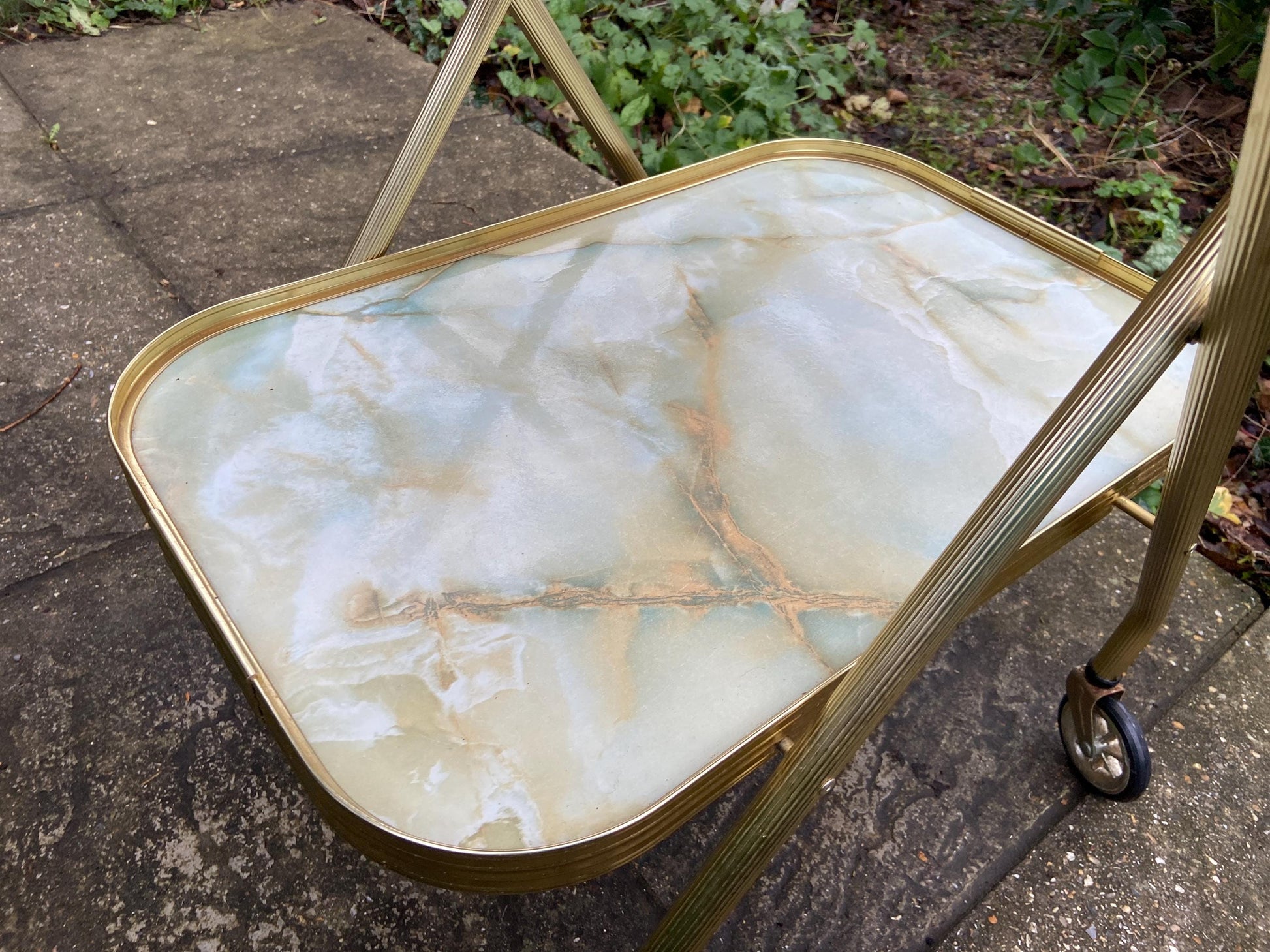 Fantastic folding retro 1970s drinks trolley, cake trolley, cocktail trolley, party trolley