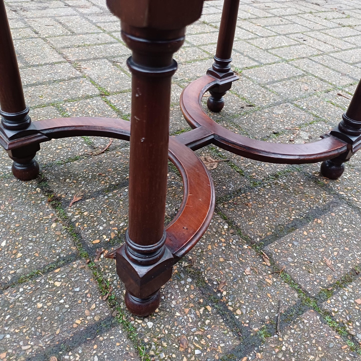 Charming Ornate Vintage Newly Upholstered Decorative Stool. X Stretchers.
