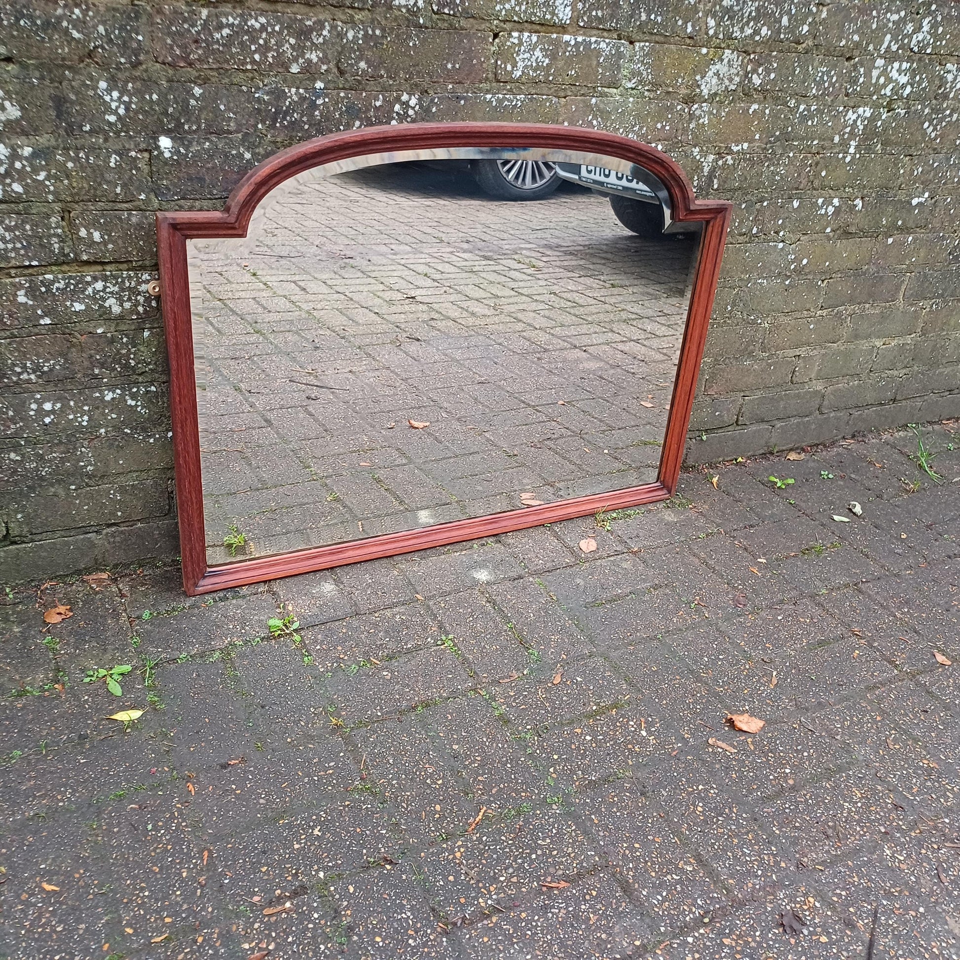 Huge Vintage Early 20th Century Mahogany Over Mantel or Wall Mirror Amazing Bevelled Glass FREE HAND Delivery