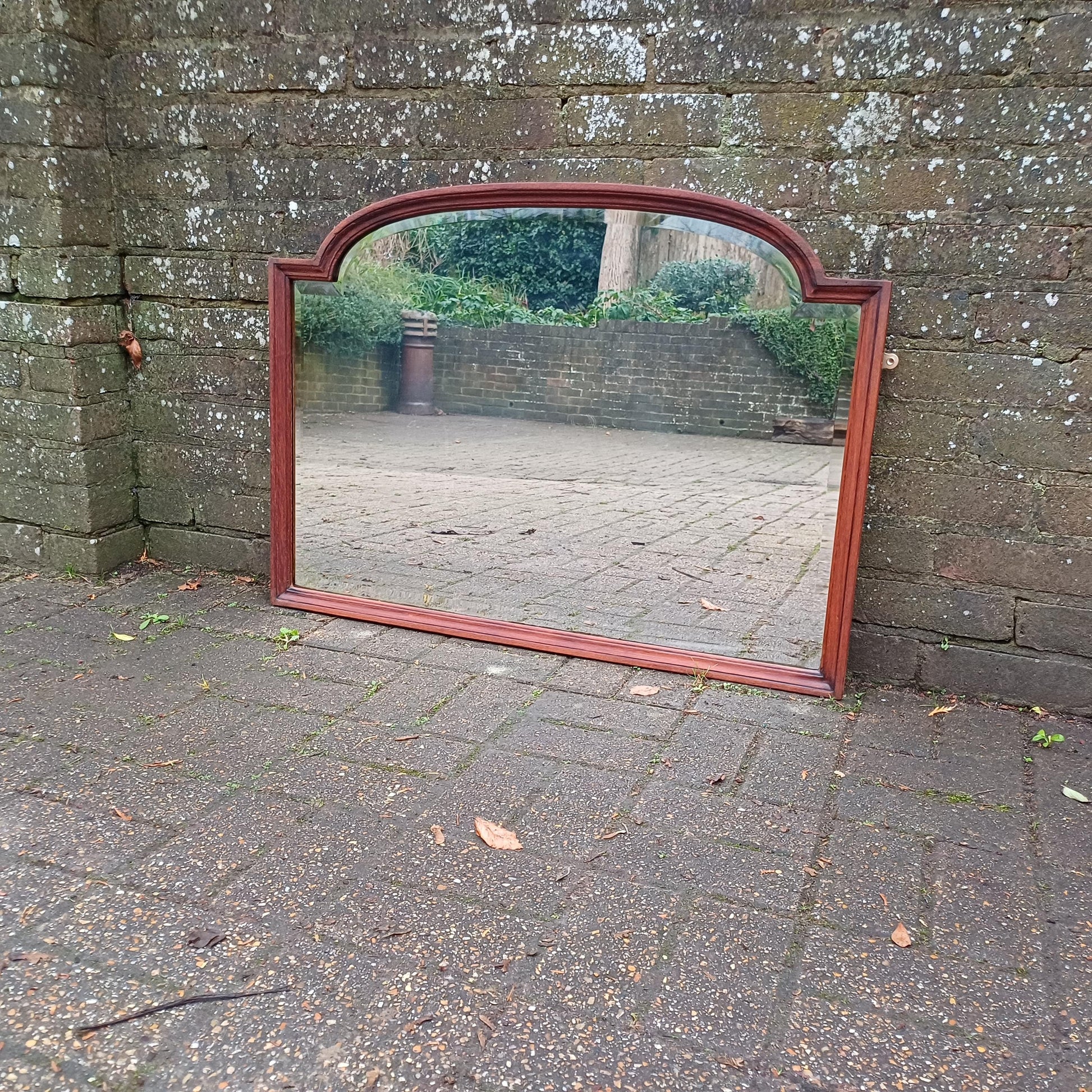 Huge Vintage Early 20th Century Mahogany Over Mantel or Wall Mirror Amazing Bevelled Glass FREE HAND Delivery