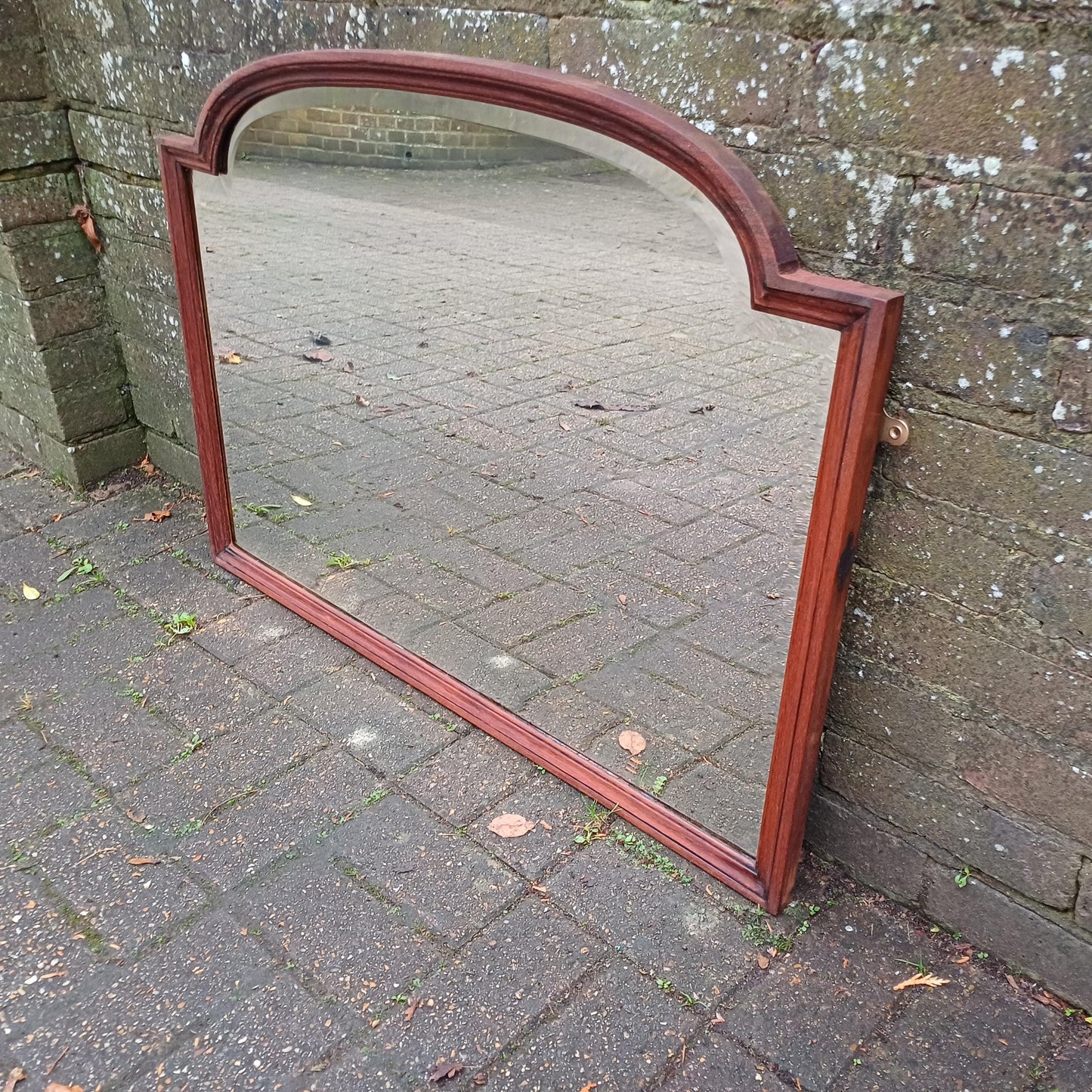 Huge Vintage Early 20th Century Mahogany Over Mantel or Wall Mirror Amazing Bevelled Glass FREE HAND Delivery