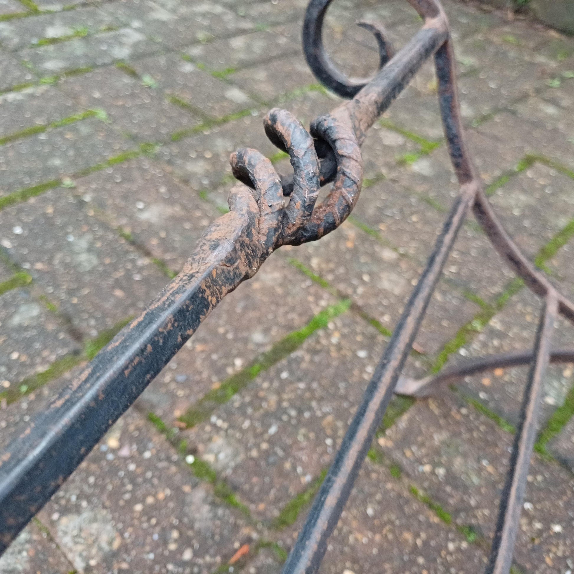 Beautiful Vintage Iron or Steel Metal Fire Basket Delightful Age Worn Finish.