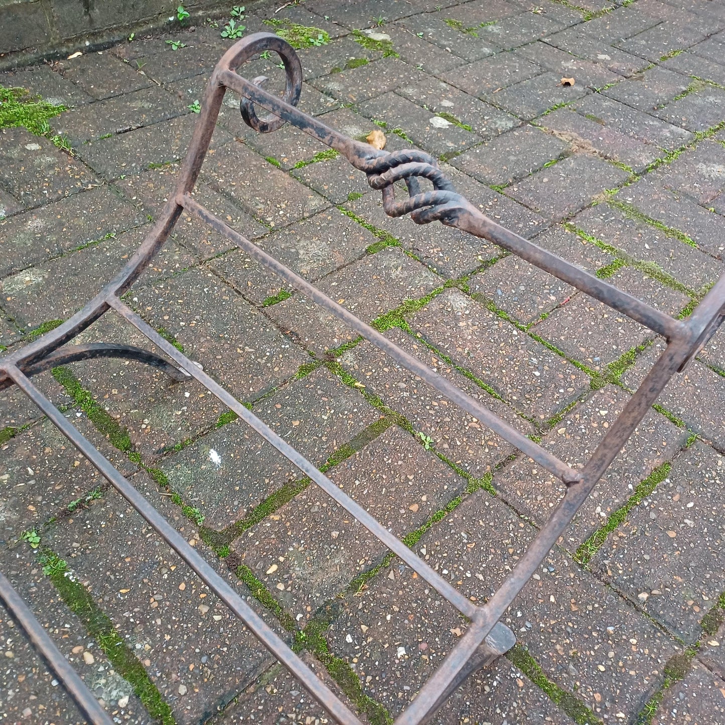 Beautiful Vintage Iron or Steel Metal Fire Basket Delightful Age Worn Finish.