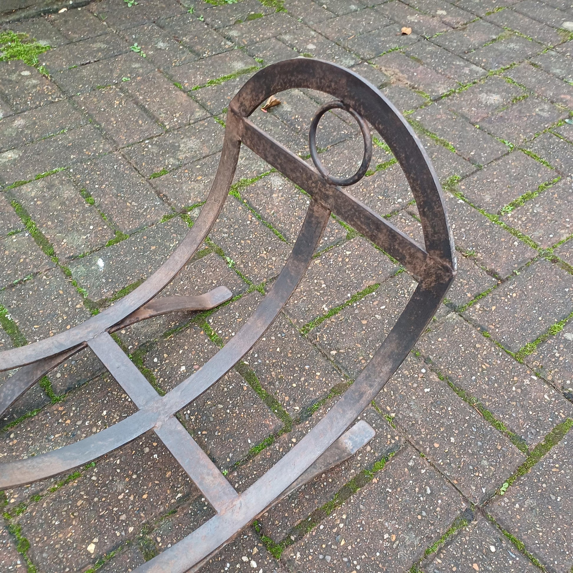 Beautiful Vintage Iron or Steel Metal Fire Basket Delightful Age Worn Finish.