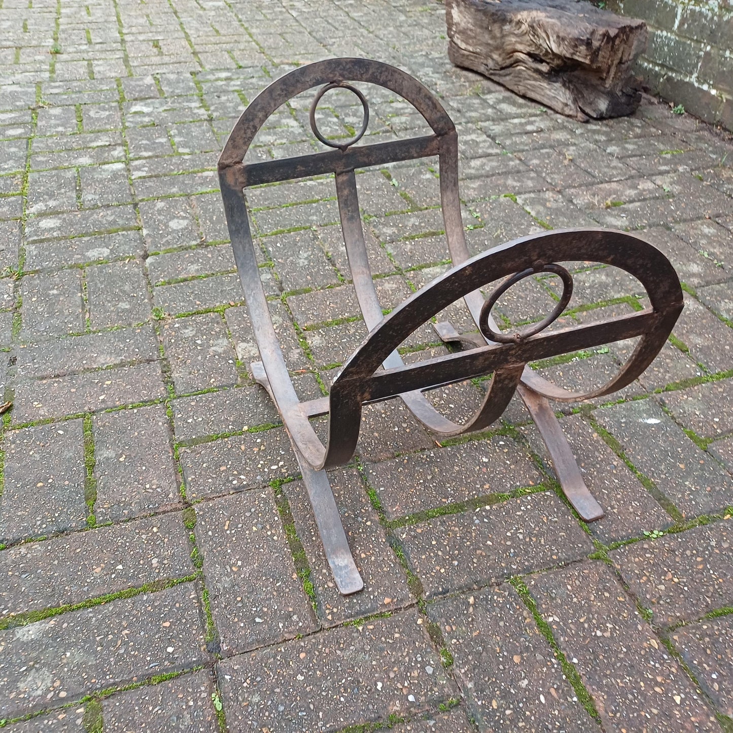 Beautiful Vintage Iron or Steel Metal Fire Basket Delightful Age Worn Finish.