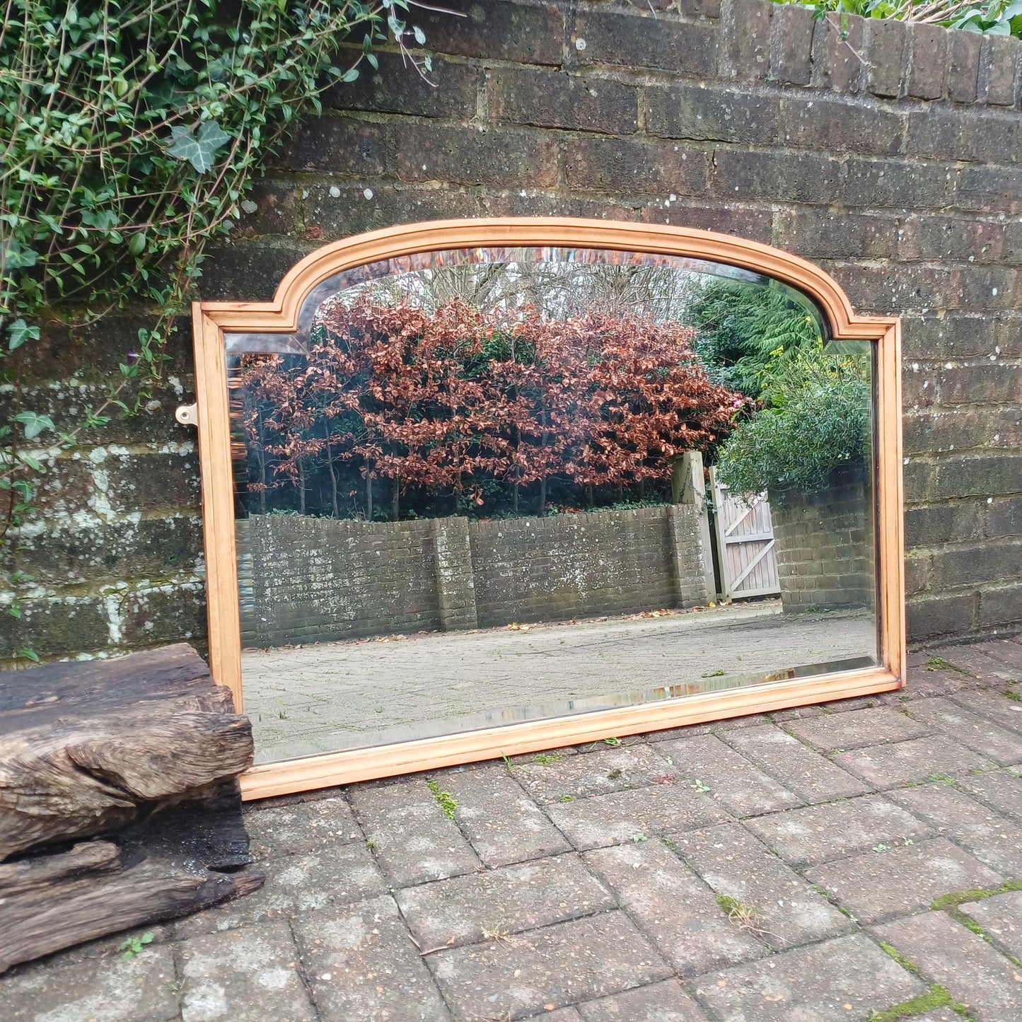 Huge Vintage Early 20th Century Hardwood Over Mantel or Wall Mirror Amazing Bevelled Glass FREE HAND Delivery