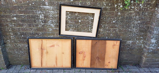 A Rare Opportunity to Buy 3 Huge Vintage Black and Gold 1920s Picture Frames.
