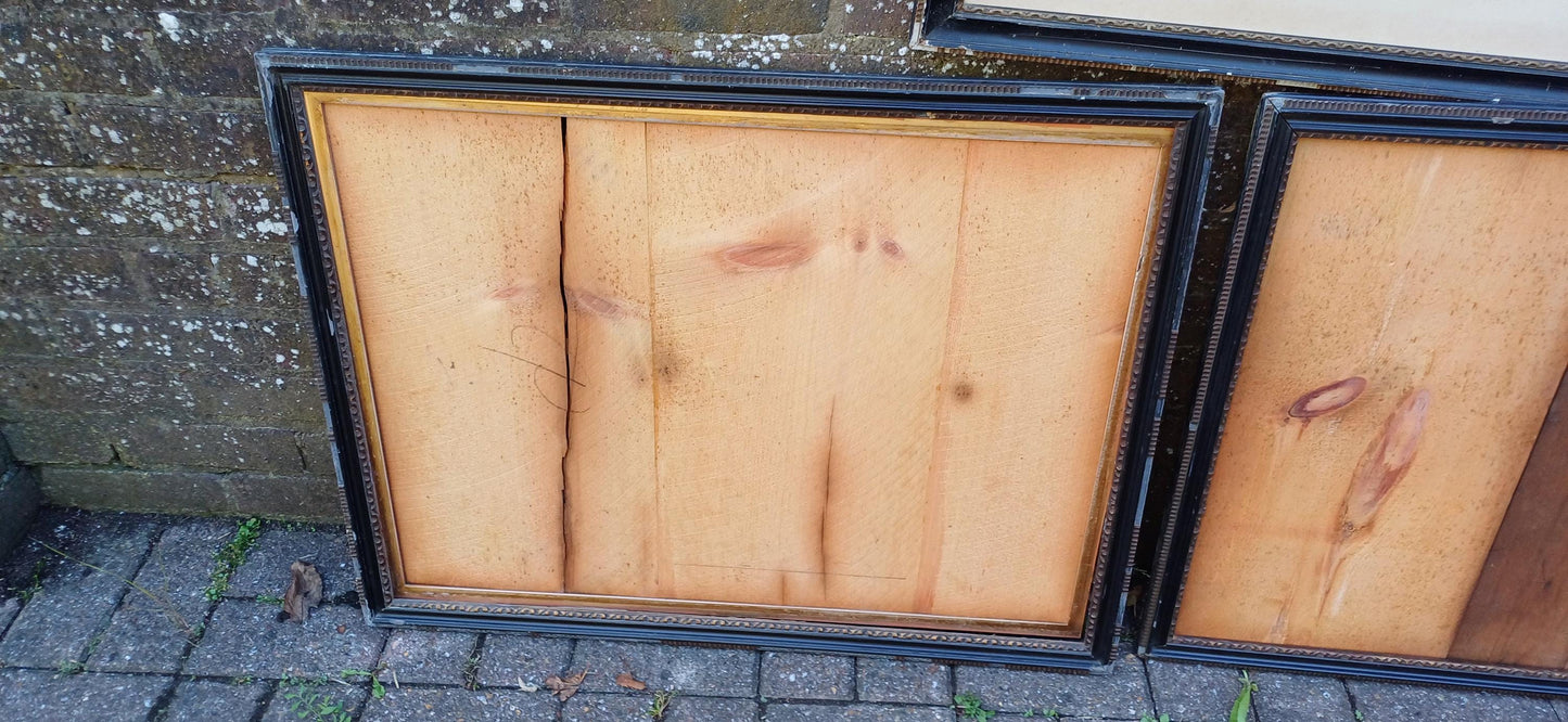 A Rare Opportunity to Buy 3 Huge Vintage Black and Gold 1920s Picture Frames.
