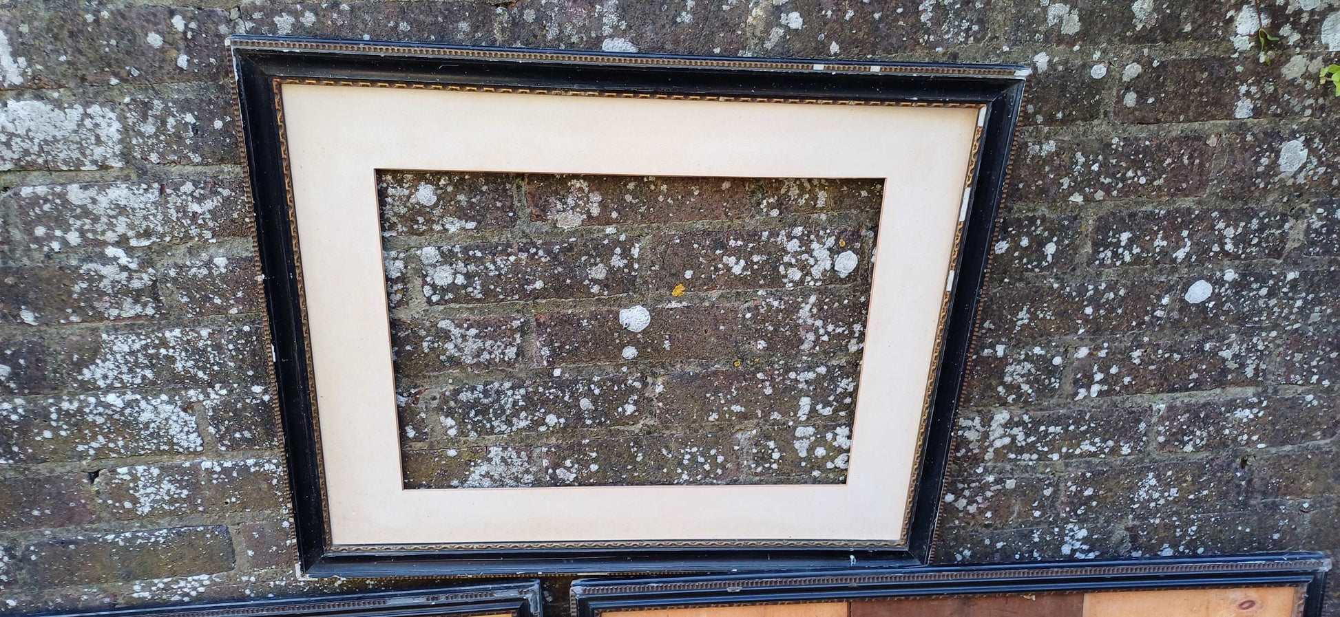 A Rare Opportunity to Buy 3 Huge Vintage Black and Gold 1920s Picture Frames.