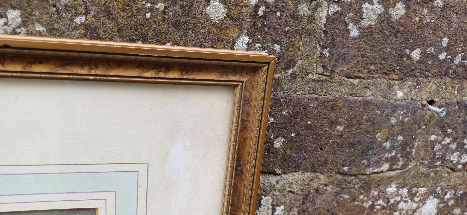 Large Scottish Highlands Vintage Water Colour Painting, glazed vintage frame - original vintage watercolour painting 81cm x 57cm approx