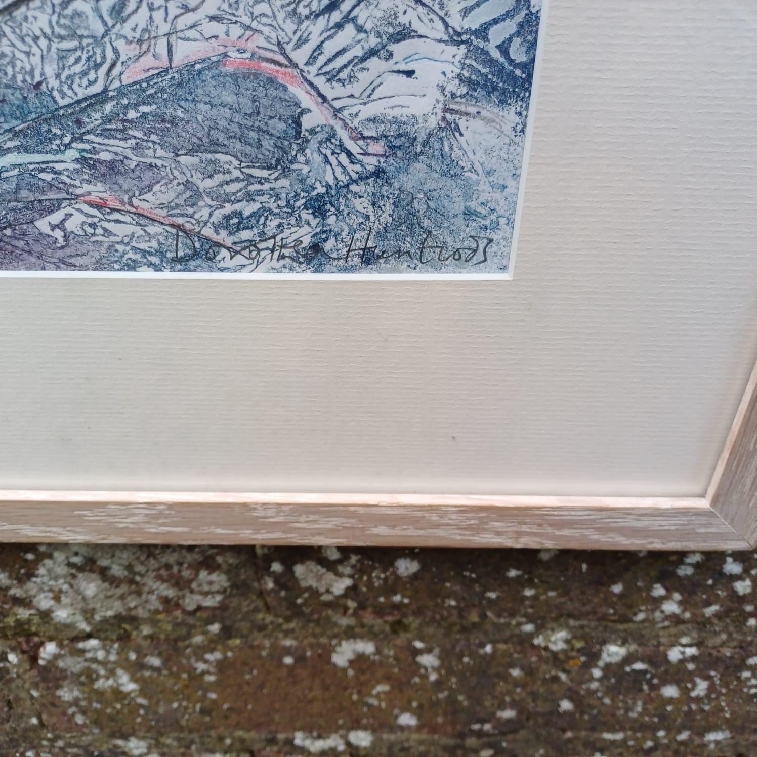 Old Mistletoe Wood" Mixed Media on Colourgraph paper in glazed professional frame - original artwork by Dorothea Huntrods
