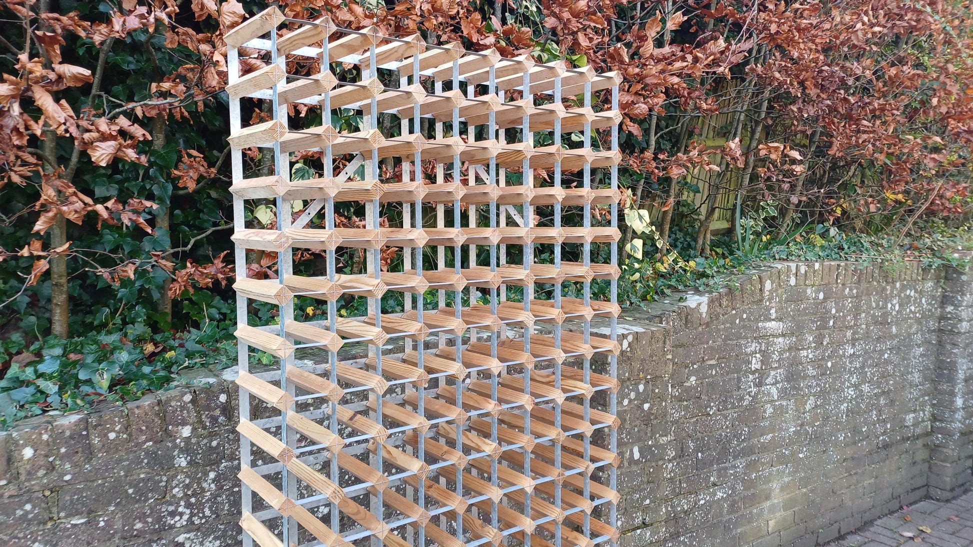 Absolutely Enormous Pine and Zinc Vintage Wine Rack Holds 180 Bottles Wine Bar Restaurant Collector FREE HAND Delivery