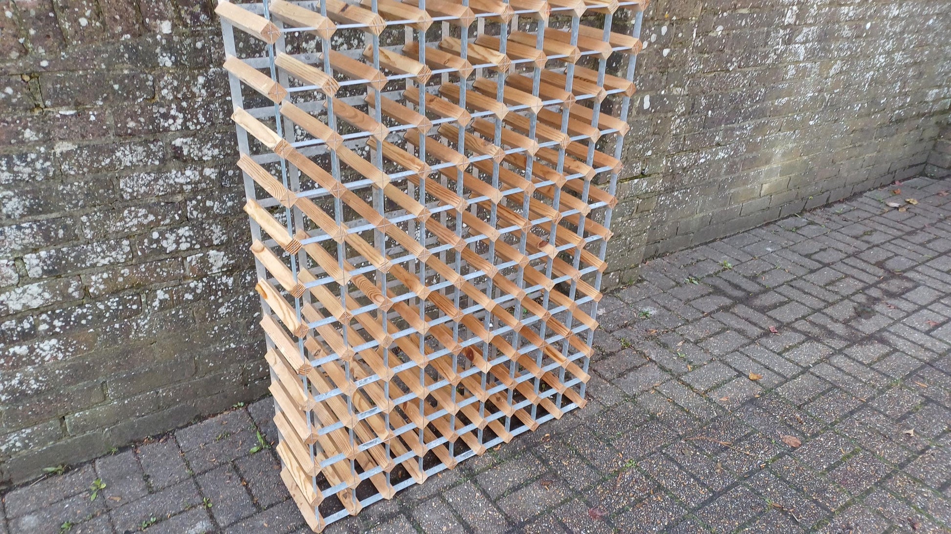 Absolutely Enormous Pine and Zinc Vintage Wine Rack Holds 180 Bottles Wine Bar Restaurant Collector FREE HAND Delivery