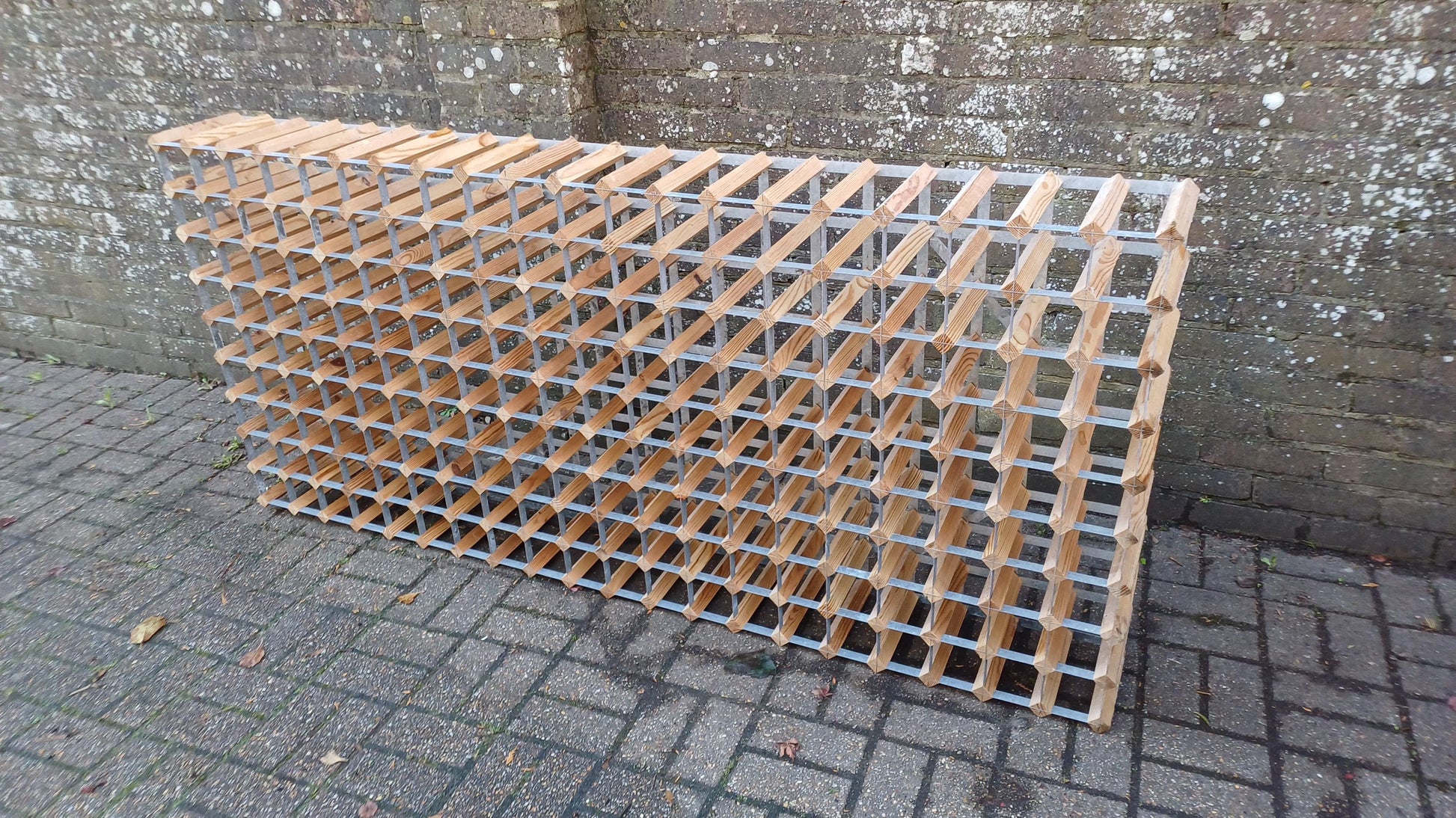 Absolutely Enormous Pine and Zinc Vintage Wine Rack Holds 180 Bottles Wine Bar Restaurant Collector FREE HAND Delivery