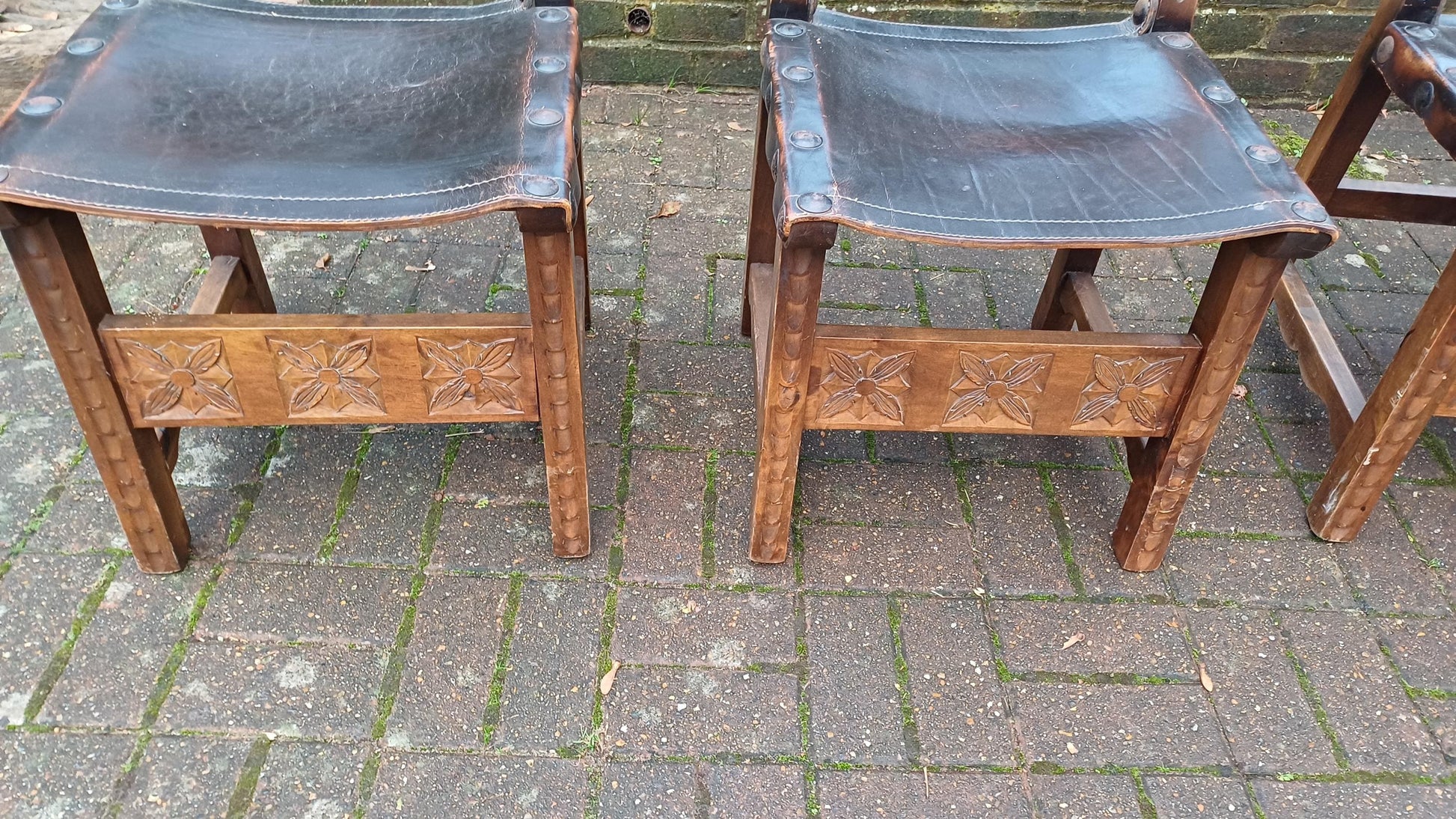 Elegant Set of Four Handcrafted Hardwood Kitchen or Dining Chairs – Southern European Style