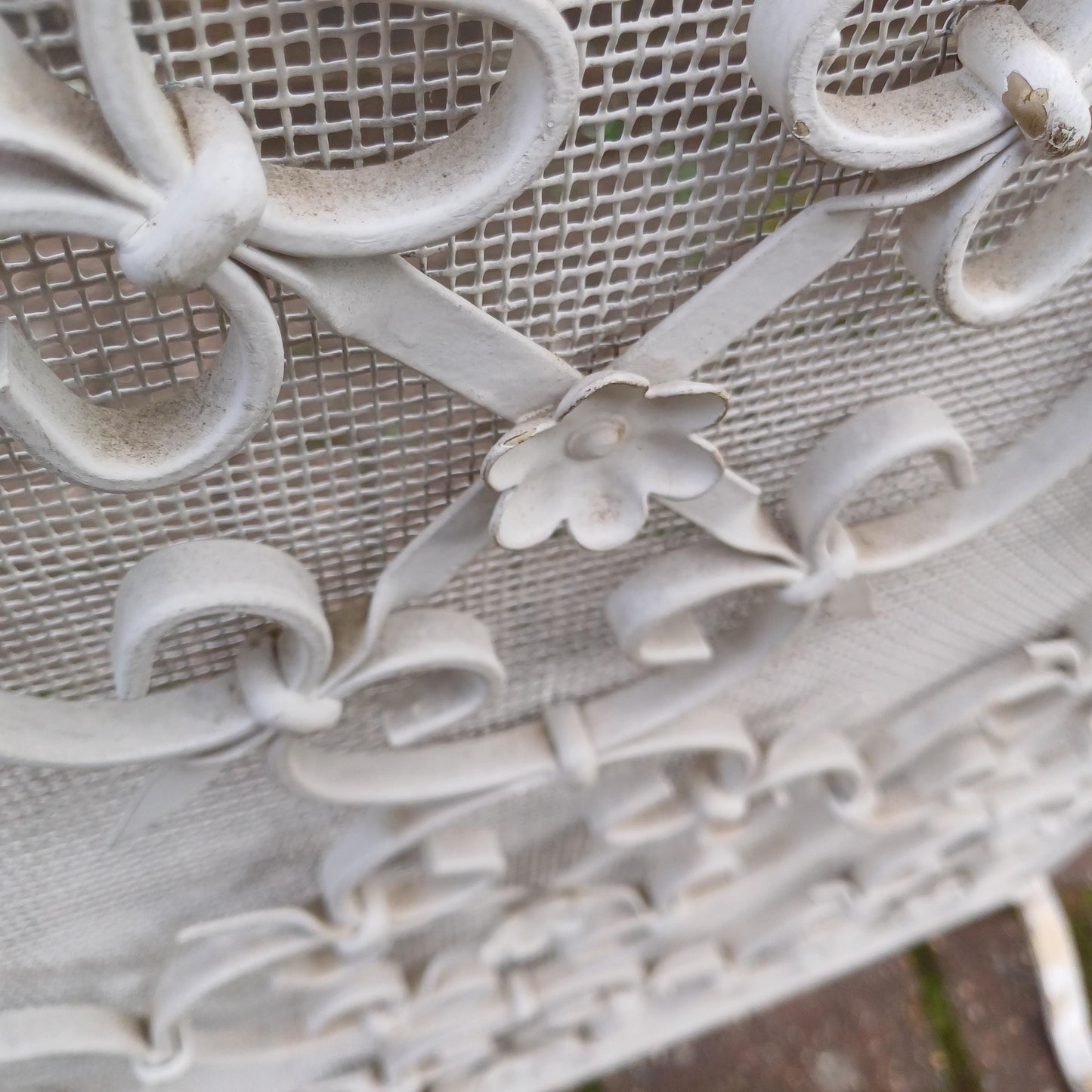 Vintage Mid 20th Century Iron Fire Screen Guard Painted White Heavy Quality