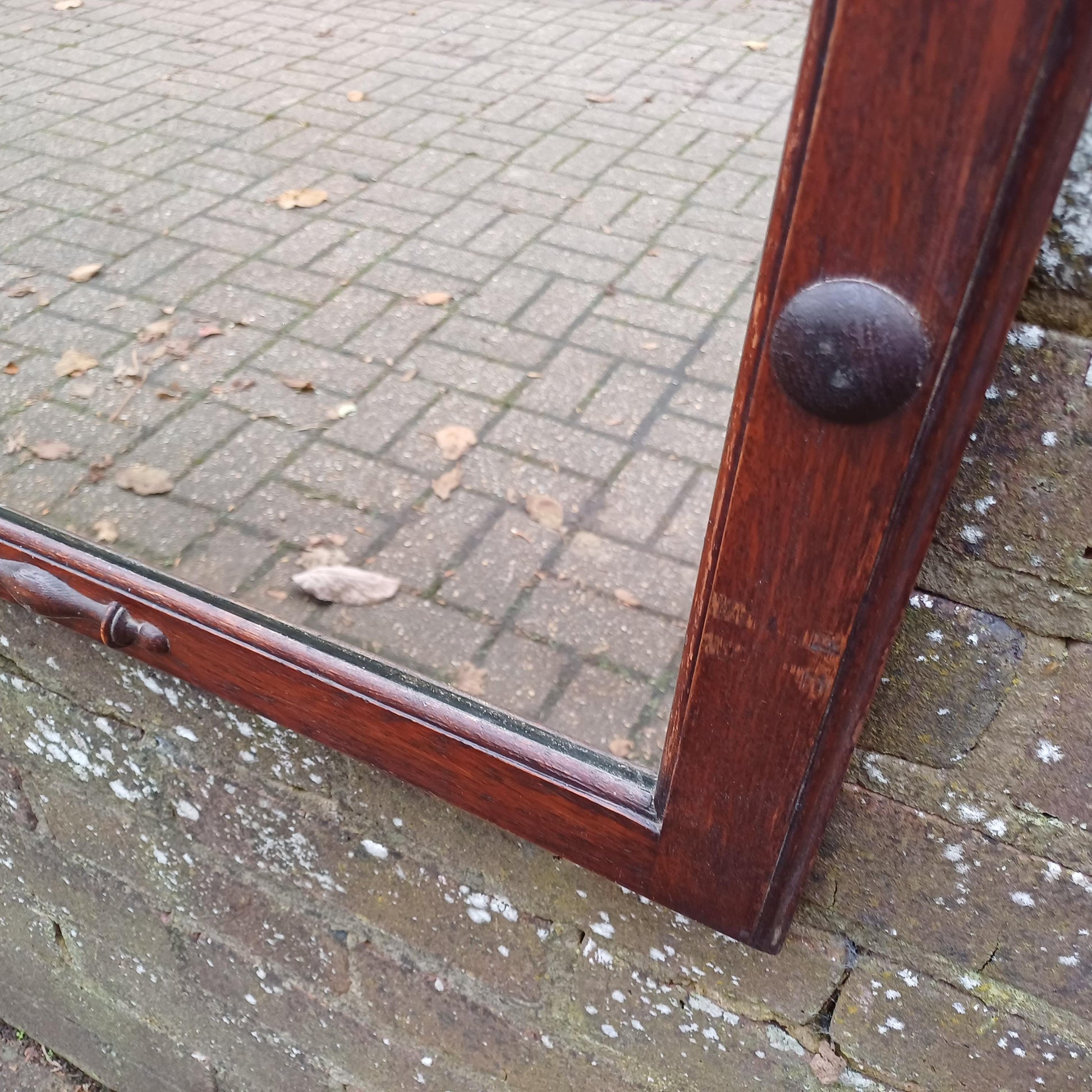 Classic Solid Oak 1920s Decorative Wall Mirror Vintage Chic
