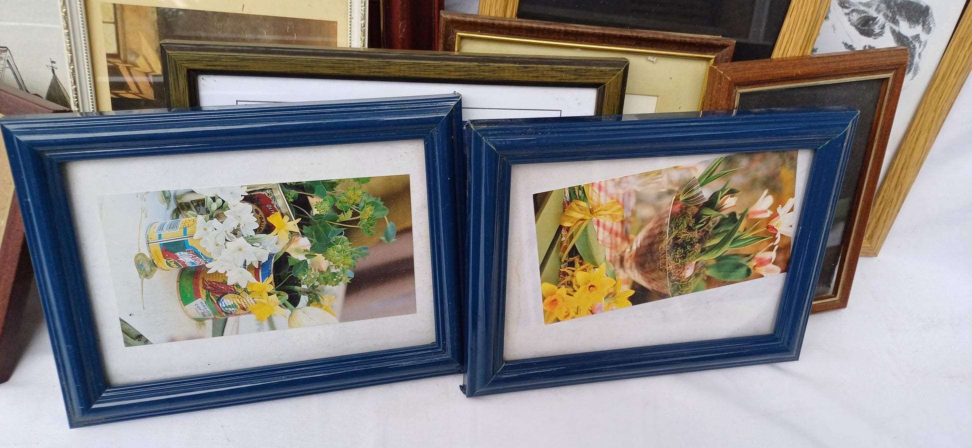 Collection of 11 Vintage Pictures Picture Frames Framing Glazed with Boarded Backings Frame Photo Photograph Artist Upcycling Project.