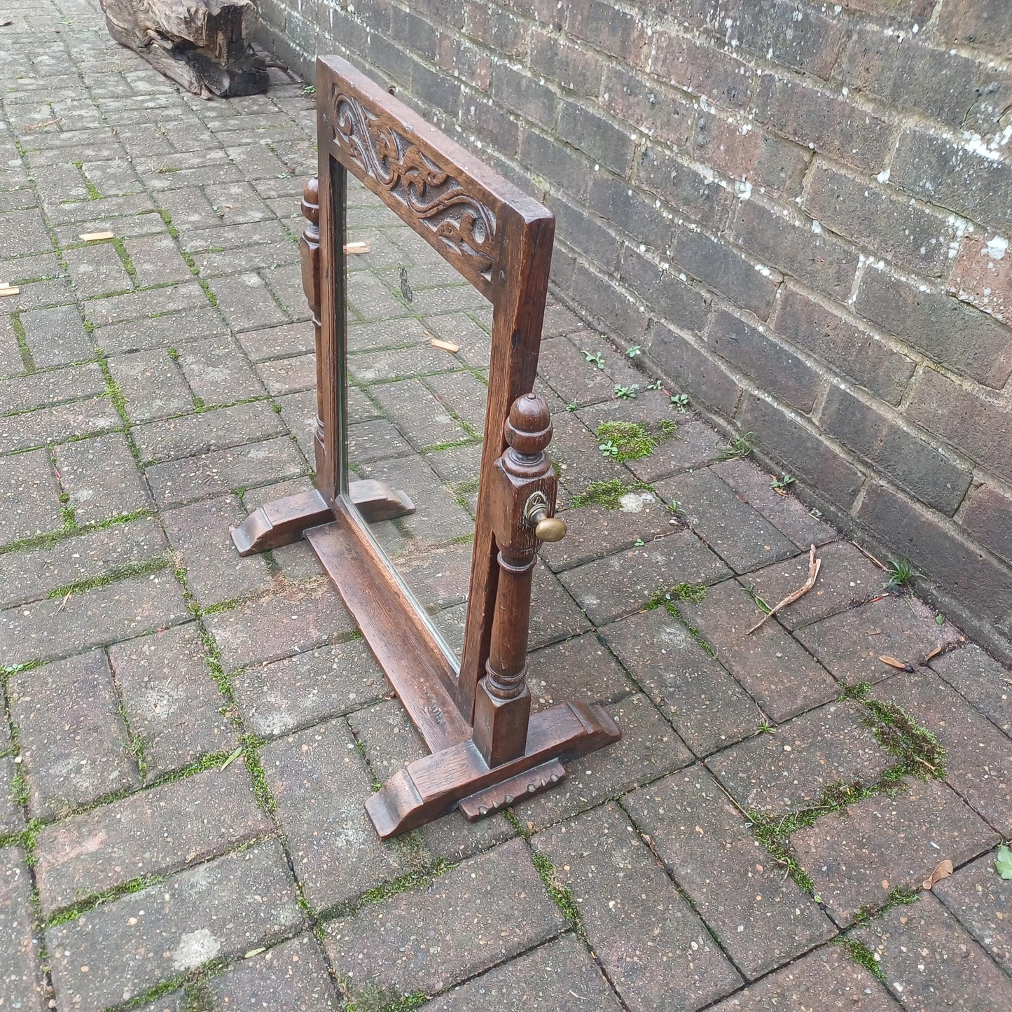 Quality Vintage Antique Victorian Solid Oak Decorative Dressing Table Mirror