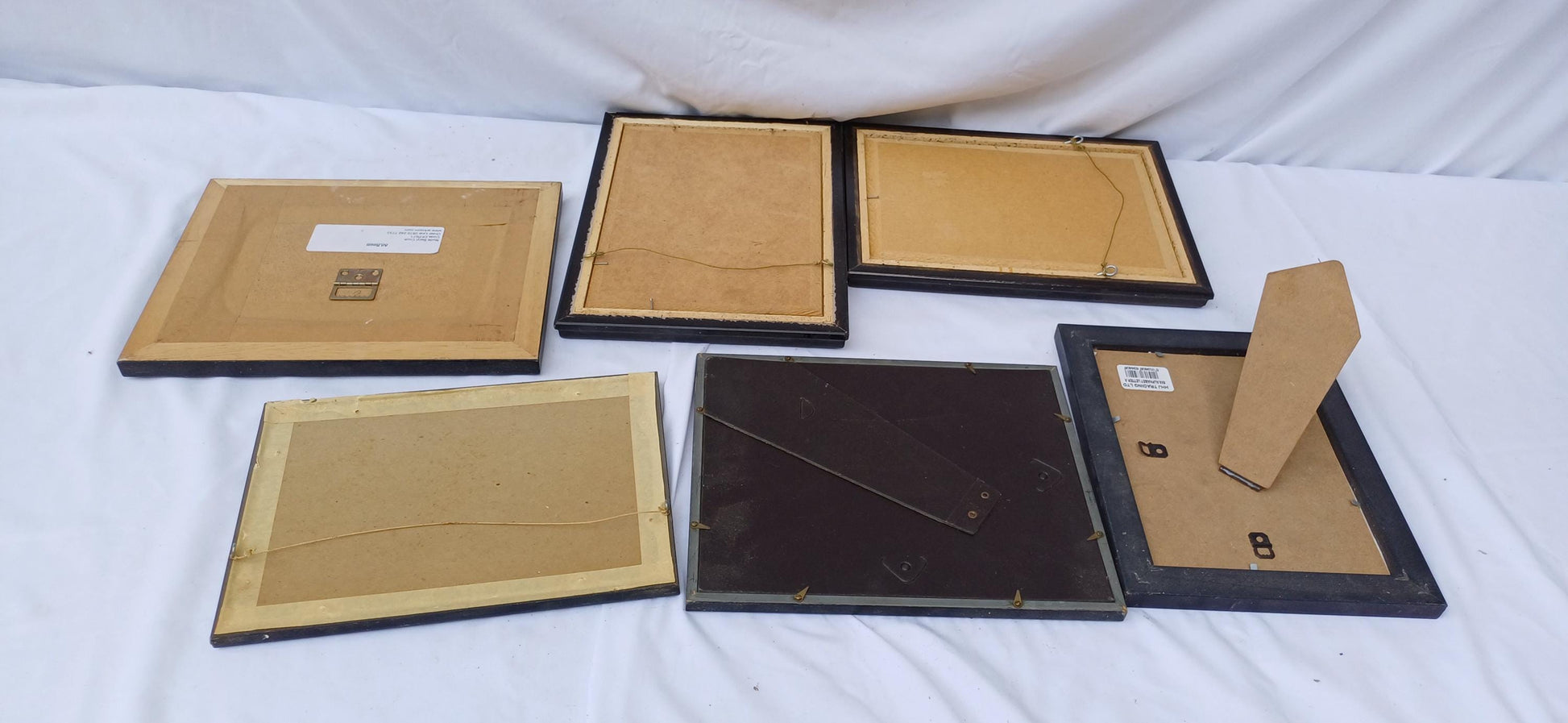 Collection of 6 Vintage Black Gold Pictures Prints Frames Framing Glazed with Boarded Backings Frame Photo Artist Upcycling Project.