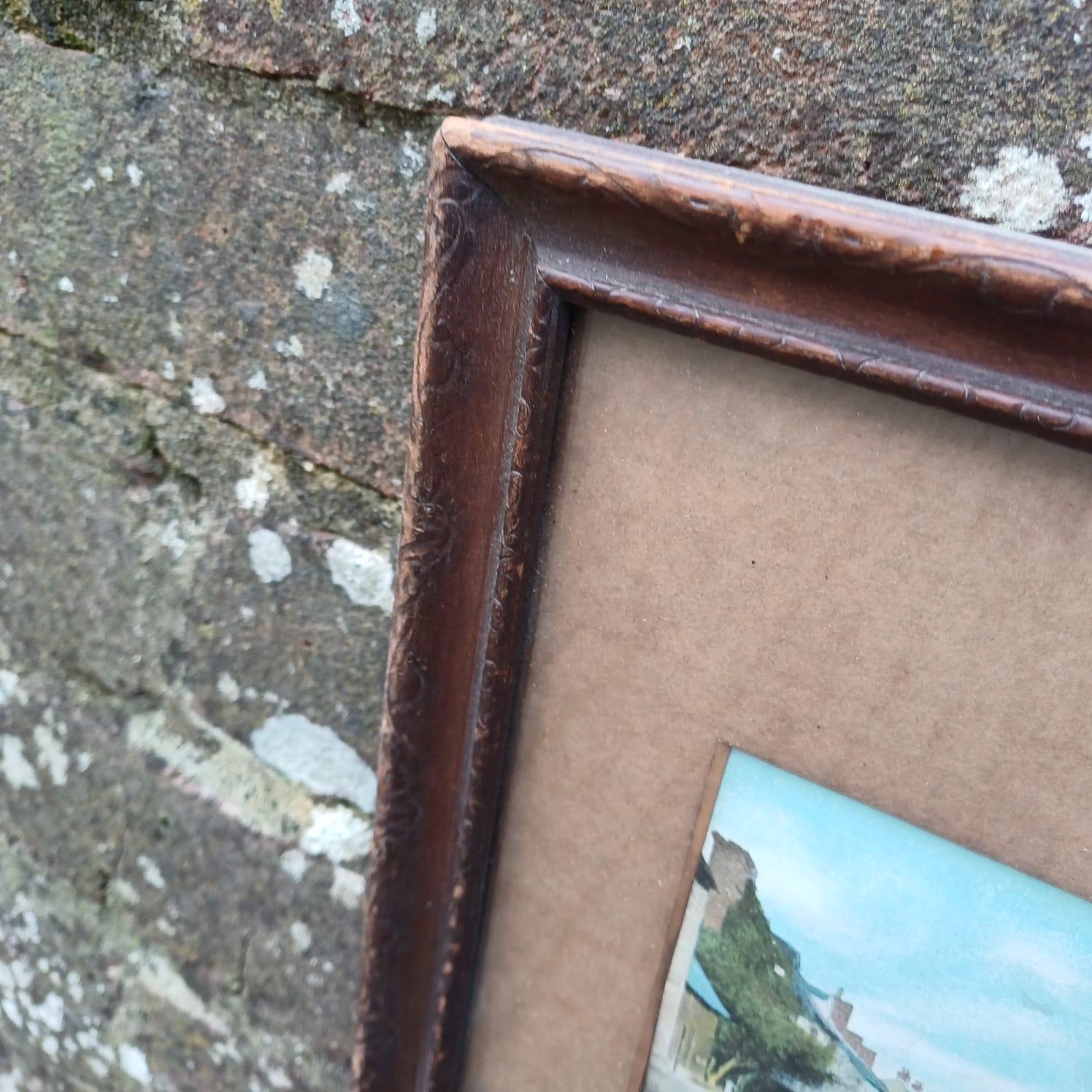 Haslemere and Hindhead, Surrey - Charming Vintage Postcards in carved 1900s Wooden Frame - Stephen's Hill, Gibbet Cross, Tennyson's Lane