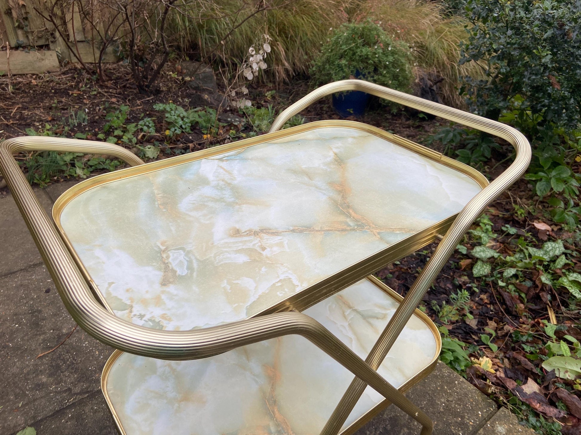 Fantastic folding retro 1970s drinks trolley, cake trolley, cocktail trolley, party trolley