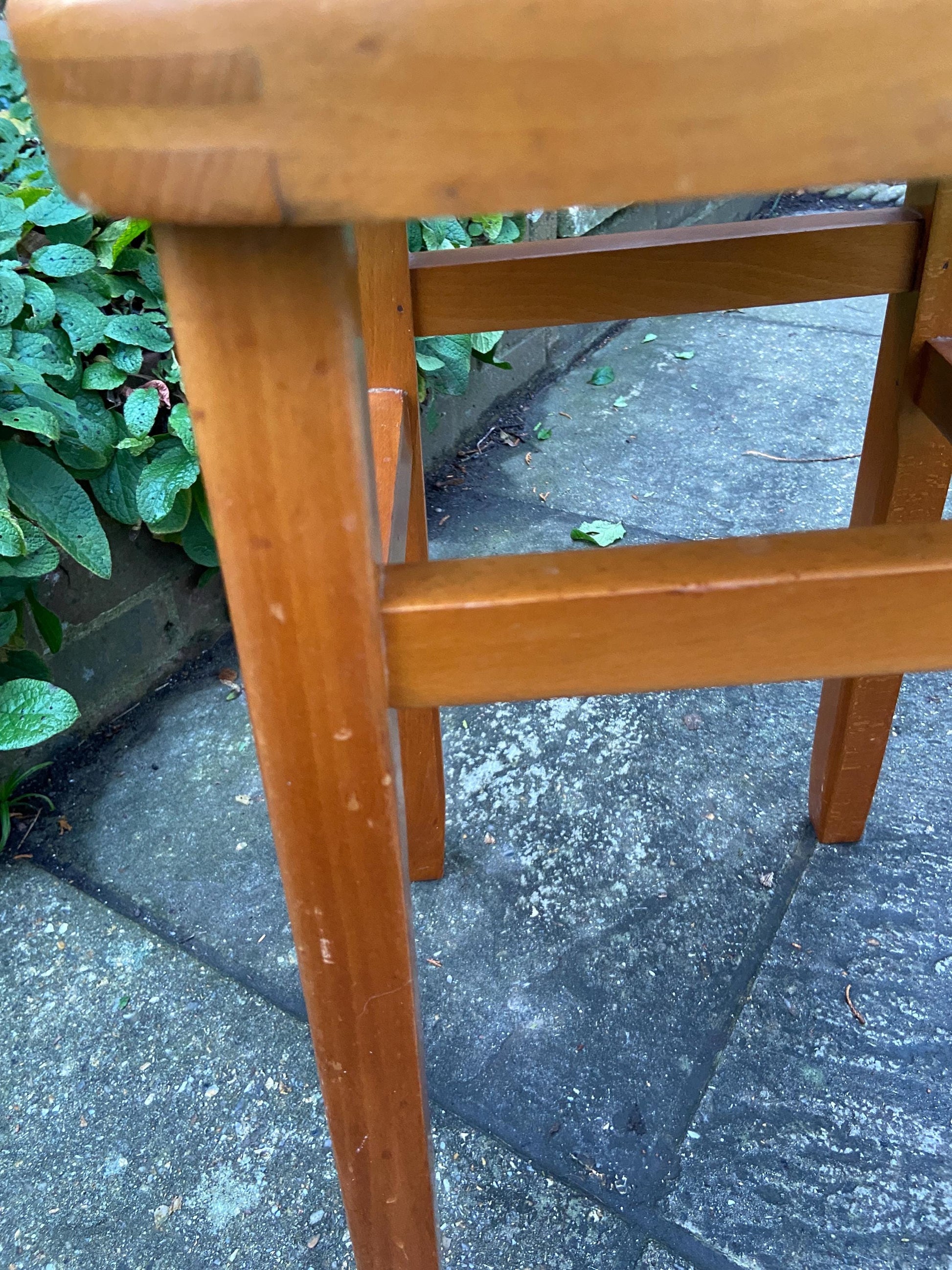 Red Vintage Kitchen Stool - Made in Romania, Eastern European