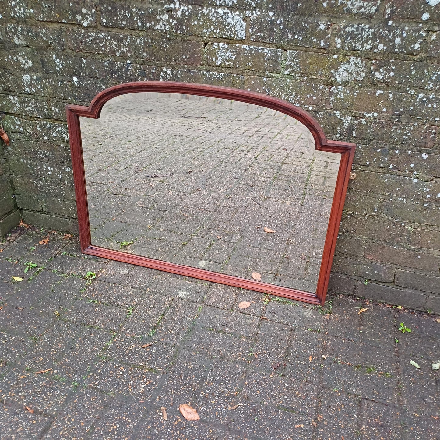 Huge Vintage Early 20th Century Mahogany Over Mantel or Wall Mirror Amazing Bevelled Glass FREE HAND Delivery