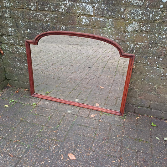 Huge Vintage Early 20th Century Mahogany Over Mantel or Wall Mirror Amazing Bevelled Glass FREE HAND Delivery