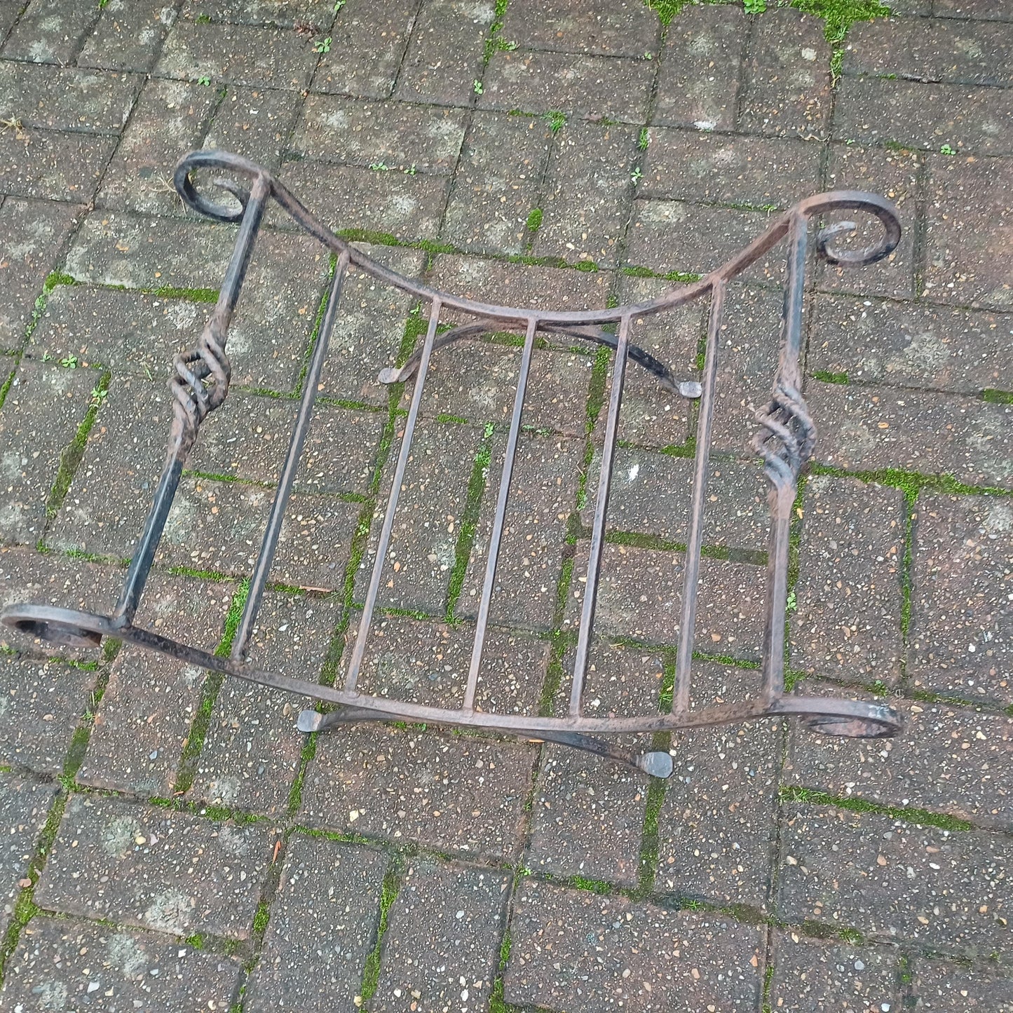 Beautiful Vintage Iron or Steel Metal Fire Basket Delightful Age Worn Finish.