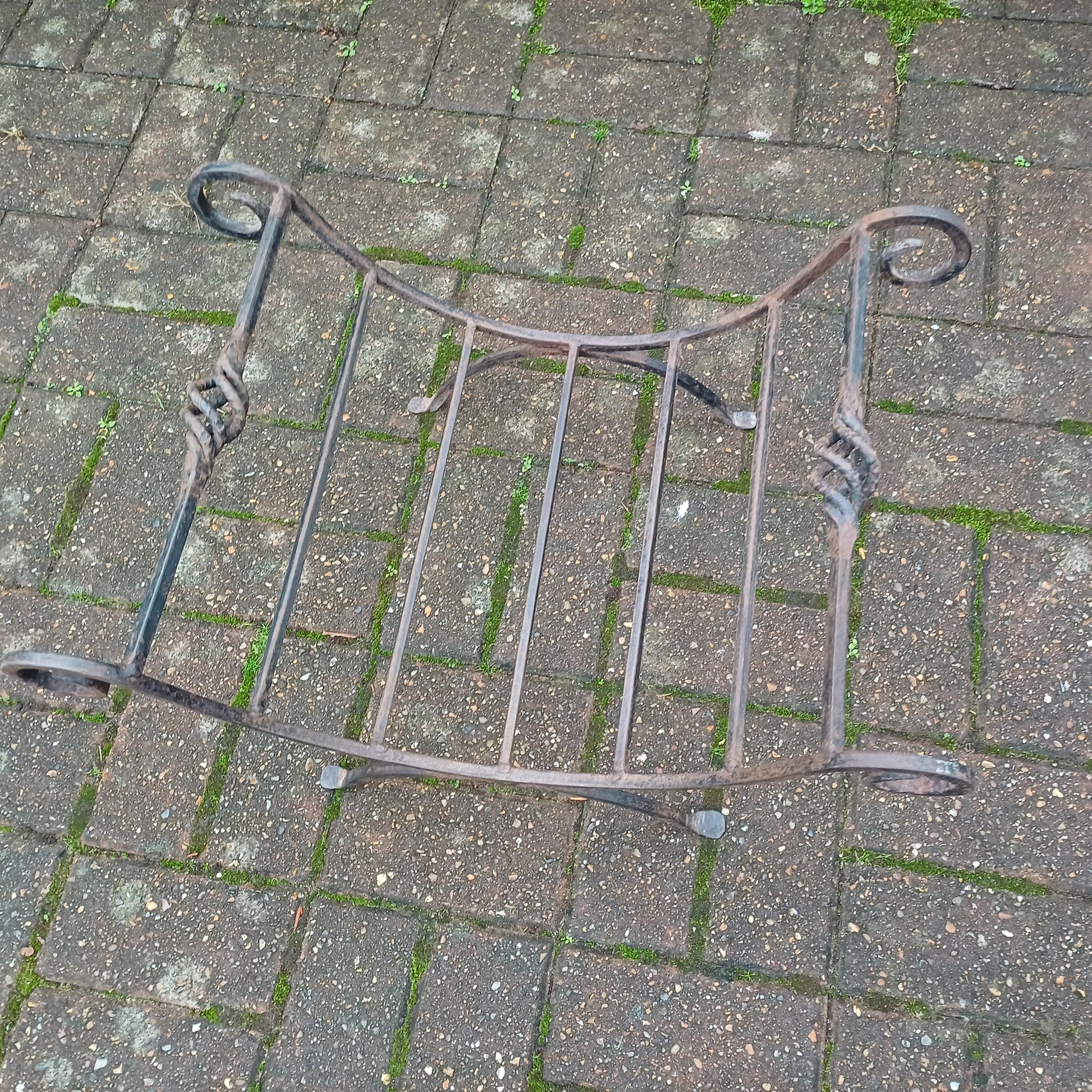 Beautiful Vintage Iron or Steel Metal Fire Basket Delightful Age Worn Finish.