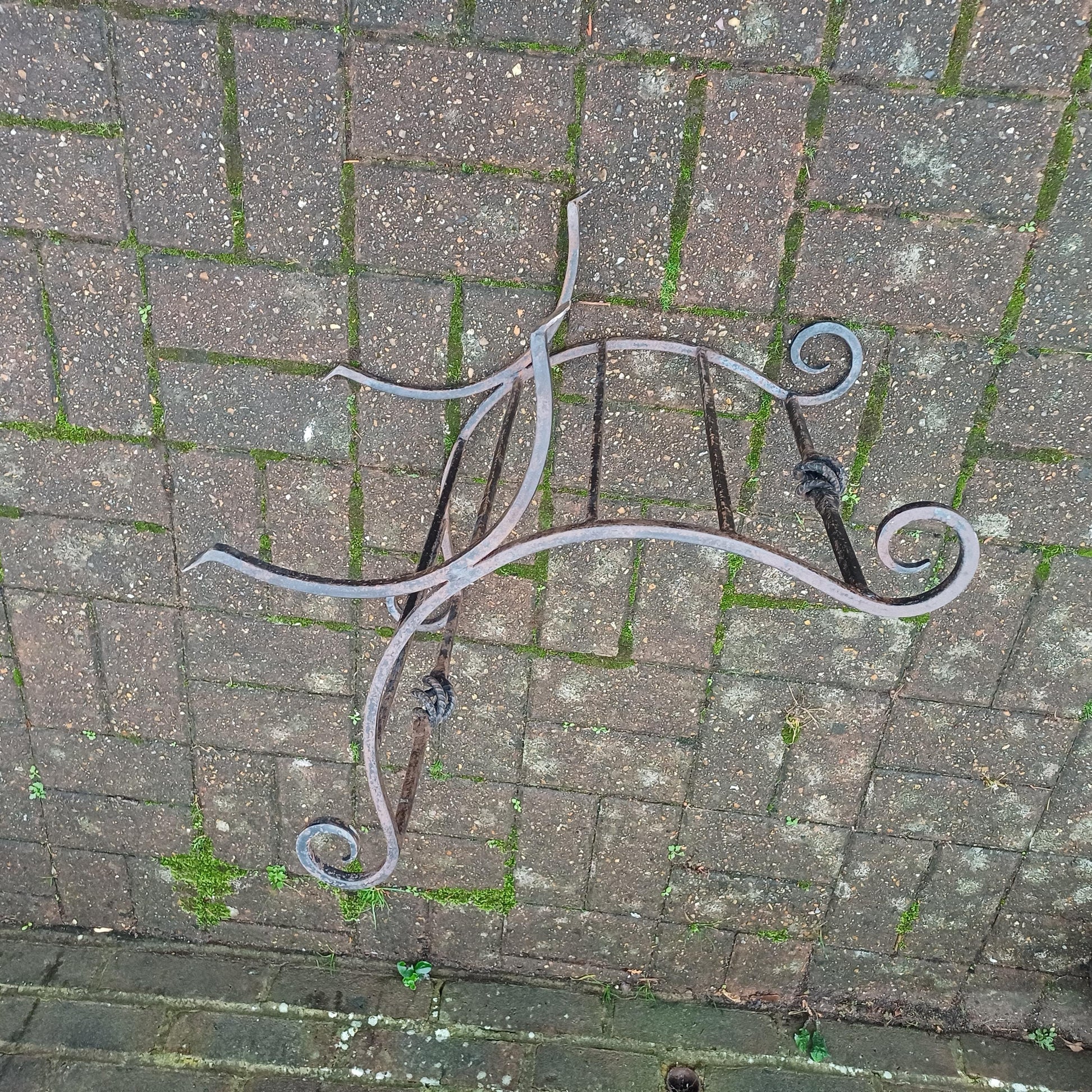 Beautiful Vintage Iron or Steel Metal Fire Basket Delightful Age Worn Finish.