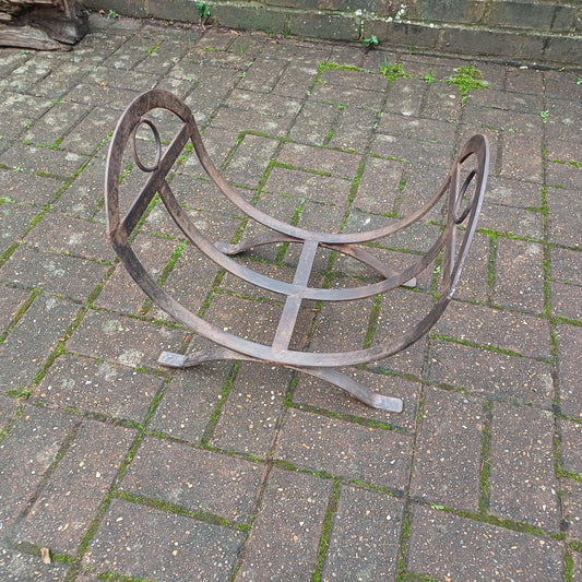 Beautiful Vintage Iron or Steel Metal Fire Basket Delightful Age Worn Finish.