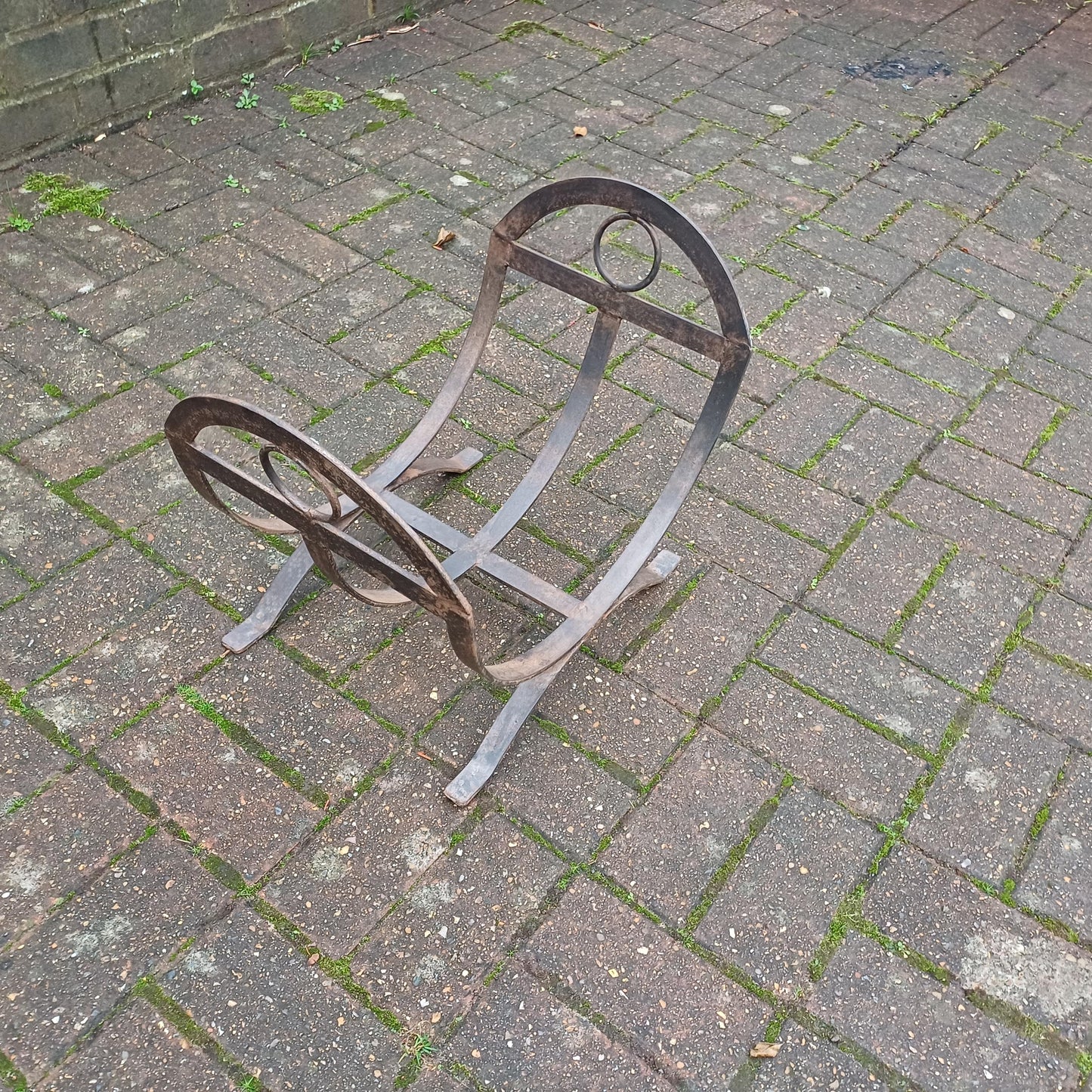 Beautiful Vintage Iron or Steel Metal Fire Basket Delightful Age Worn Finish.