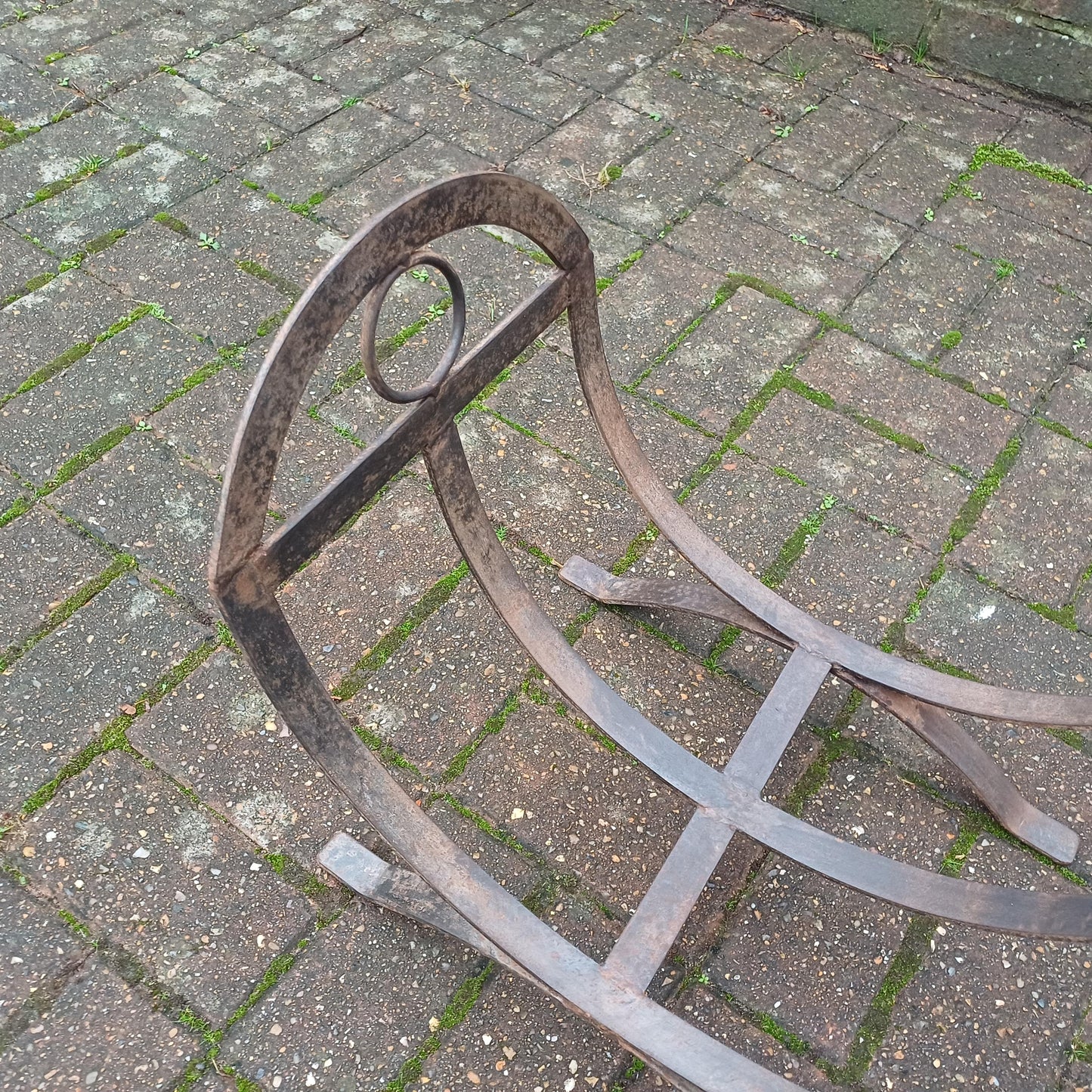 Beautiful Vintage Iron or Steel Metal Fire Basket Delightful Age Worn Finish.