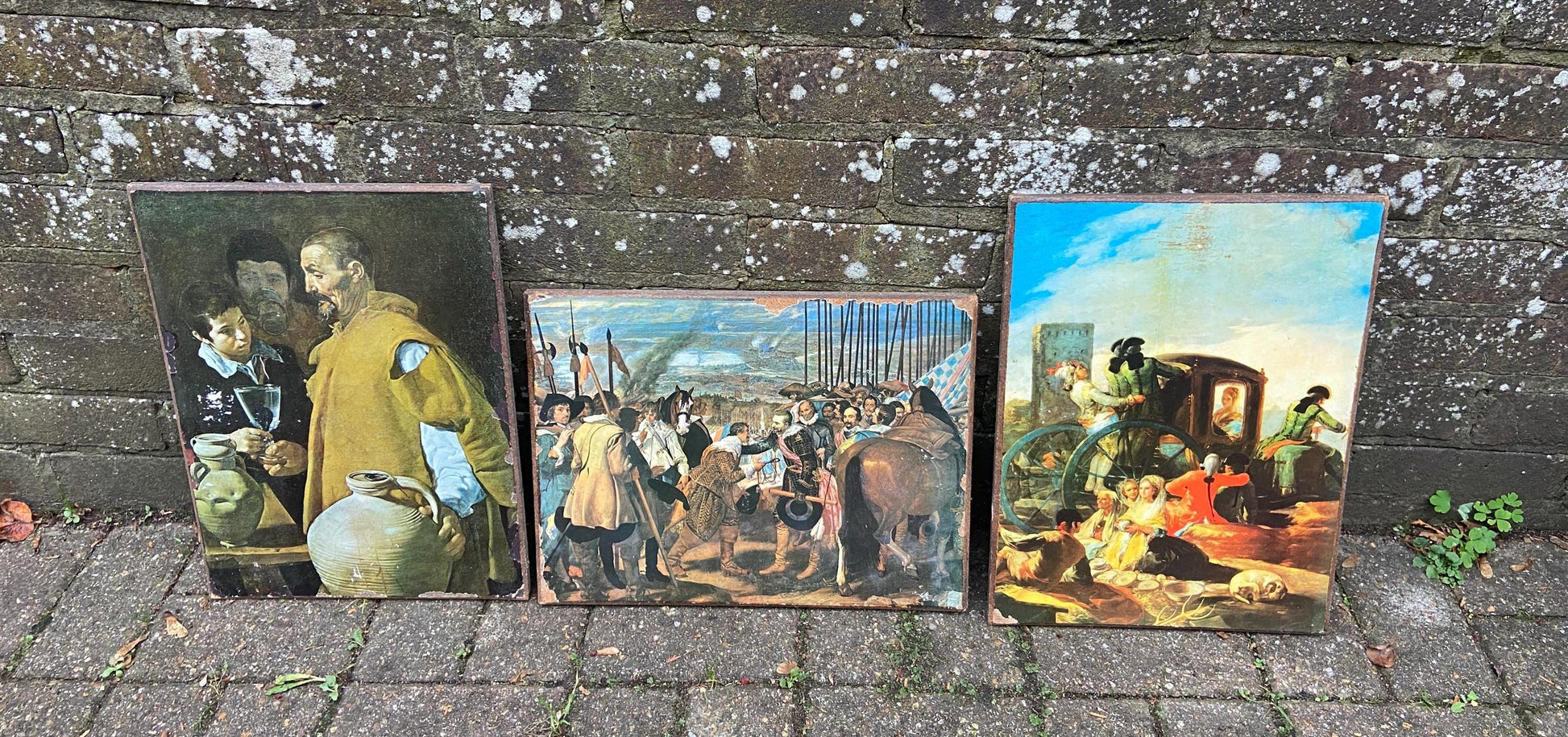 painting of the old Masters on hard board. 17th and 18th century paintings in retro style. Velazquez and Goya