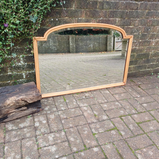 Huge Vintage Early 20th Century Hardwood Over Mantel or Wall Mirror Amazing Bevelled Glass FREE HAND Delivery