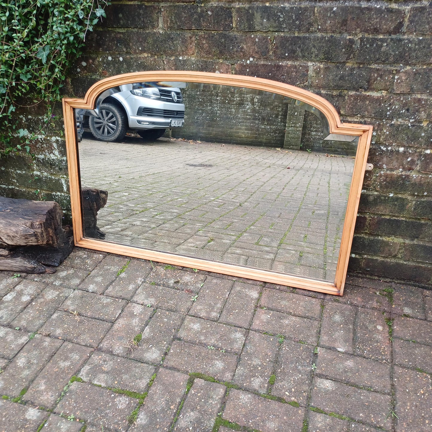 Huge Vintage Early 20th Century Hardwood Over Mantel or Wall Mirror Amazing Bevelled Glass FREE HAND Delivery