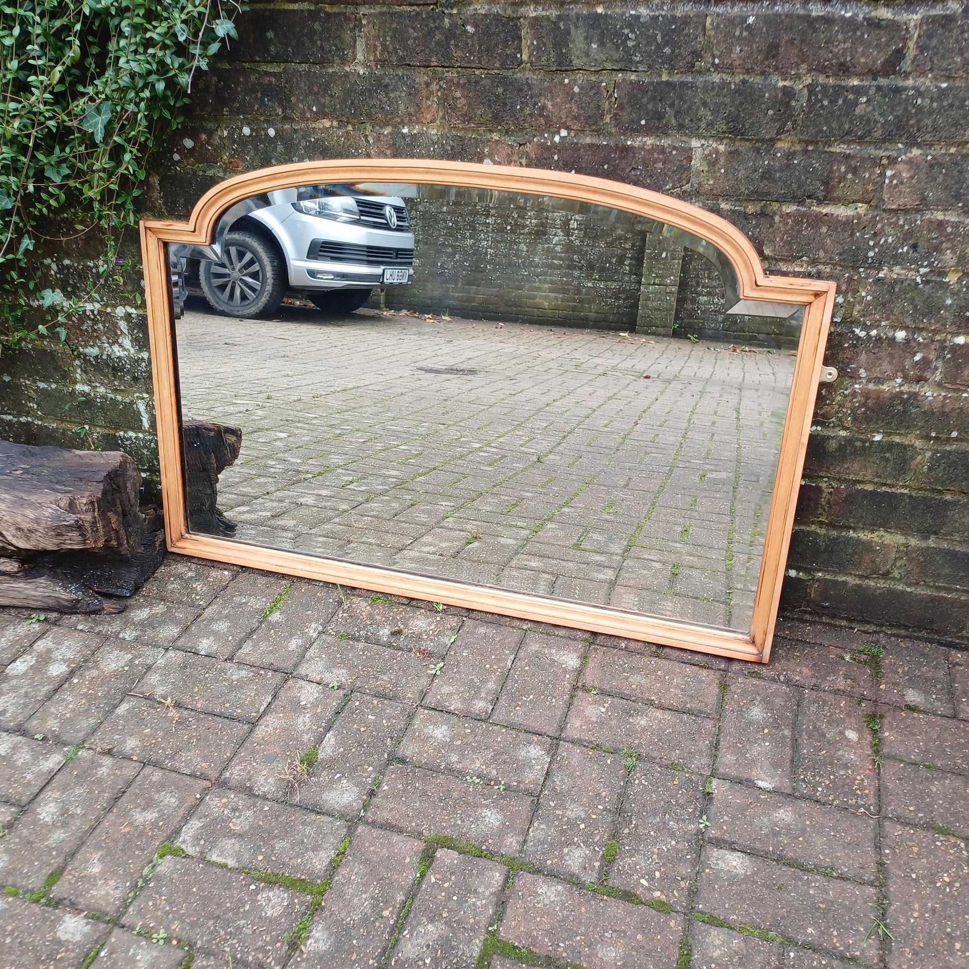 Huge Vintage Early 20th Century Hardwood Over Mantel or Wall Mirror Amazing Bevelled Glass FREE HAND Delivery