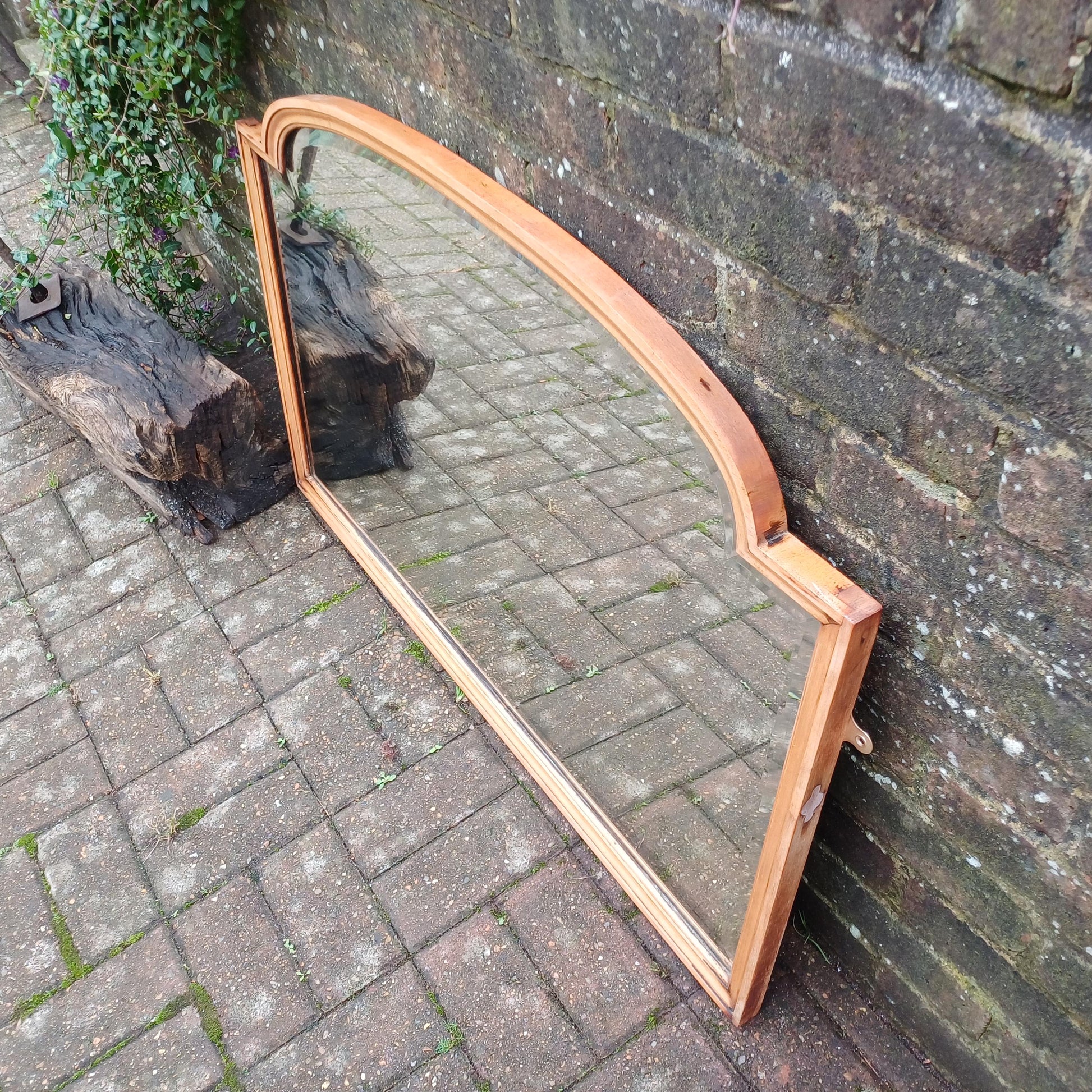 Huge Vintage Early 20th Century Hardwood Over Mantel or Wall Mirror Amazing Bevelled Glass FREE HAND Delivery