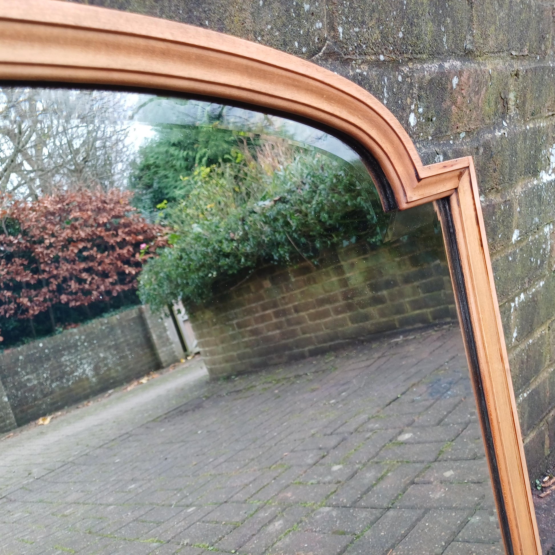Huge Vintage Early 20th Century Hardwood Over Mantel or Wall Mirror Amazing Bevelled Glass FREE HAND Delivery